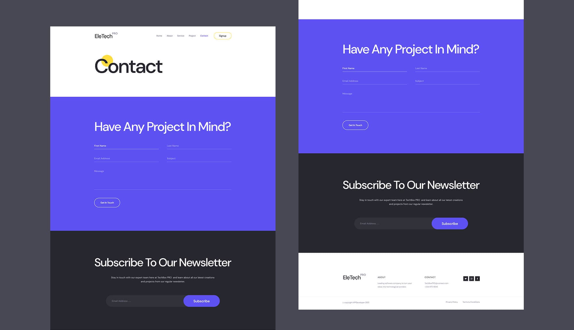 EleTech Contact Page Banner