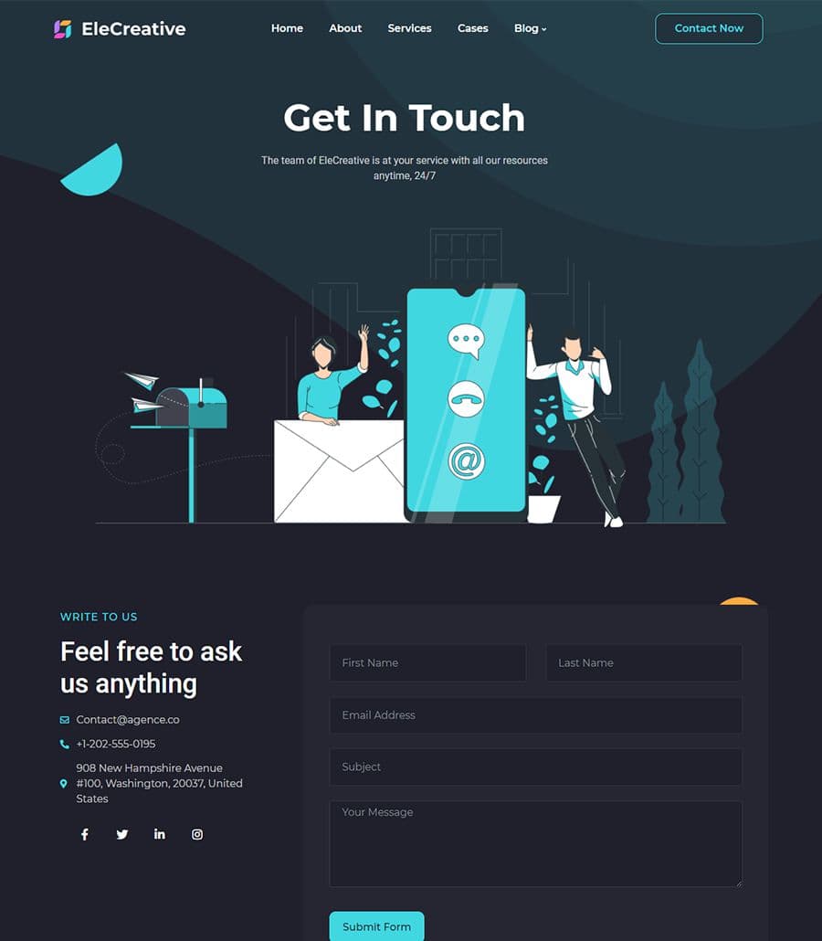 EleCreative Contact Page thumbnail