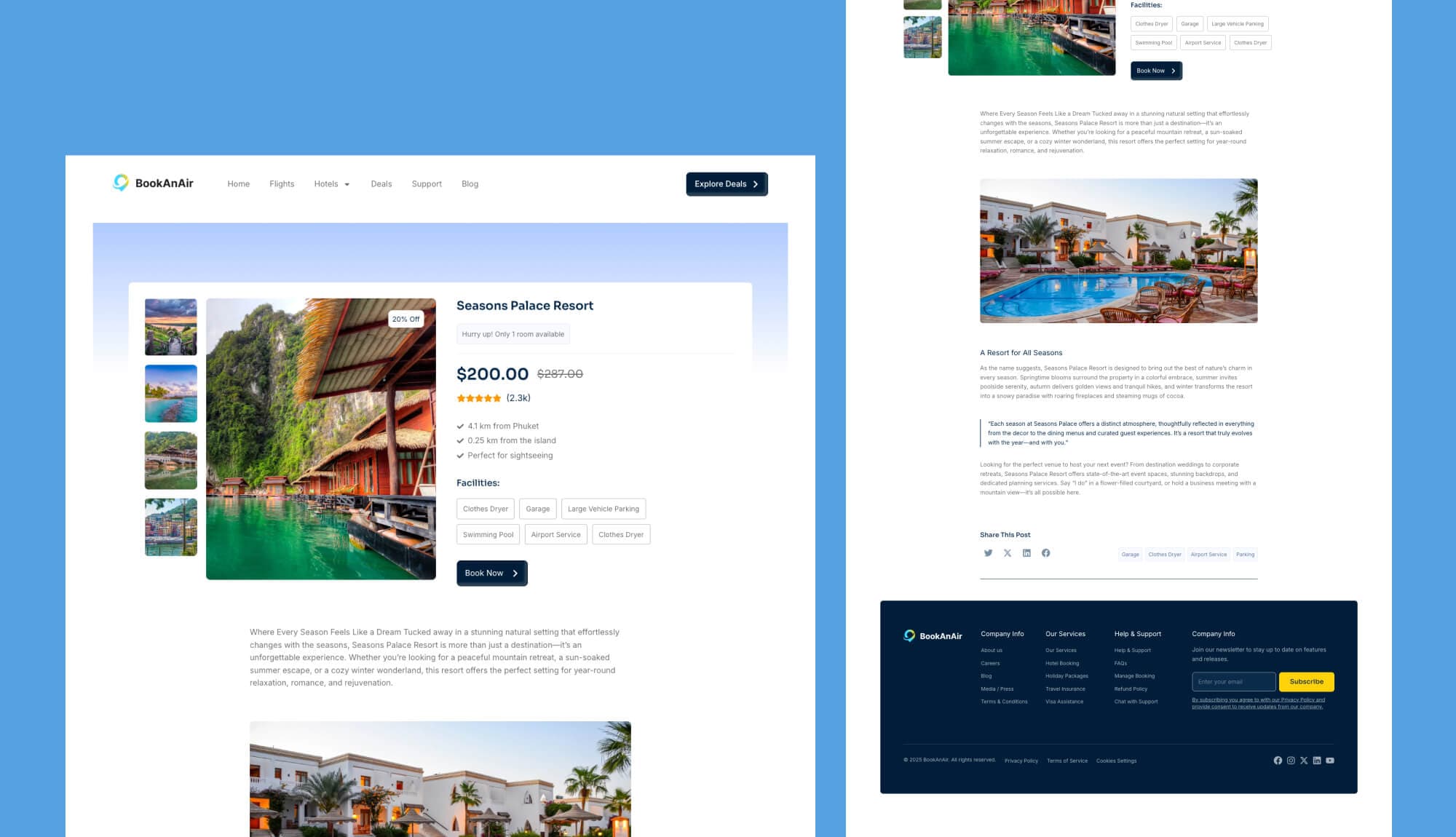 BookAnAir Booking Details Page By Templately