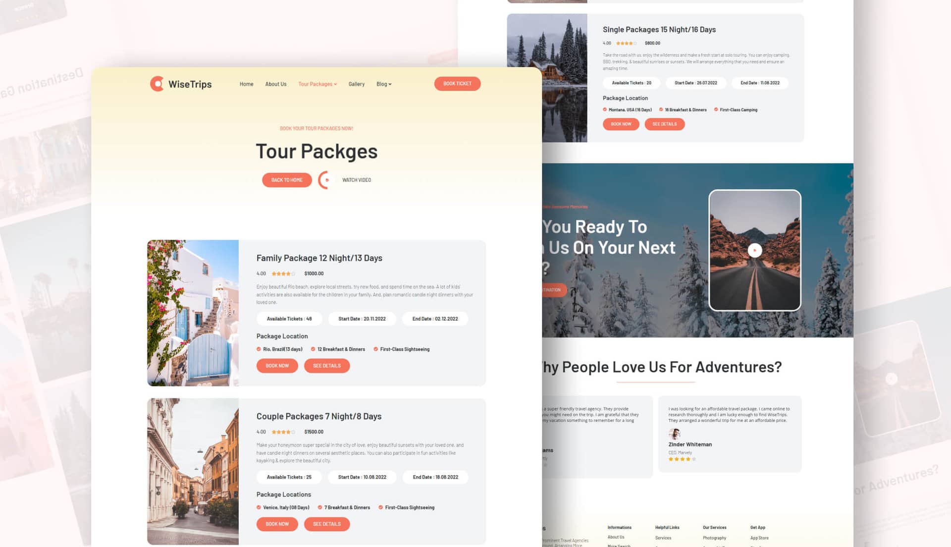 WiseTrips Tour Package Page By Templately