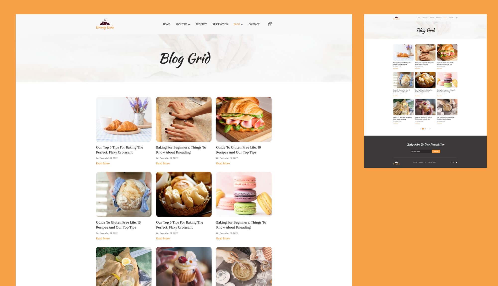 Bready Bake Blog Page For Gutenberg By Templately