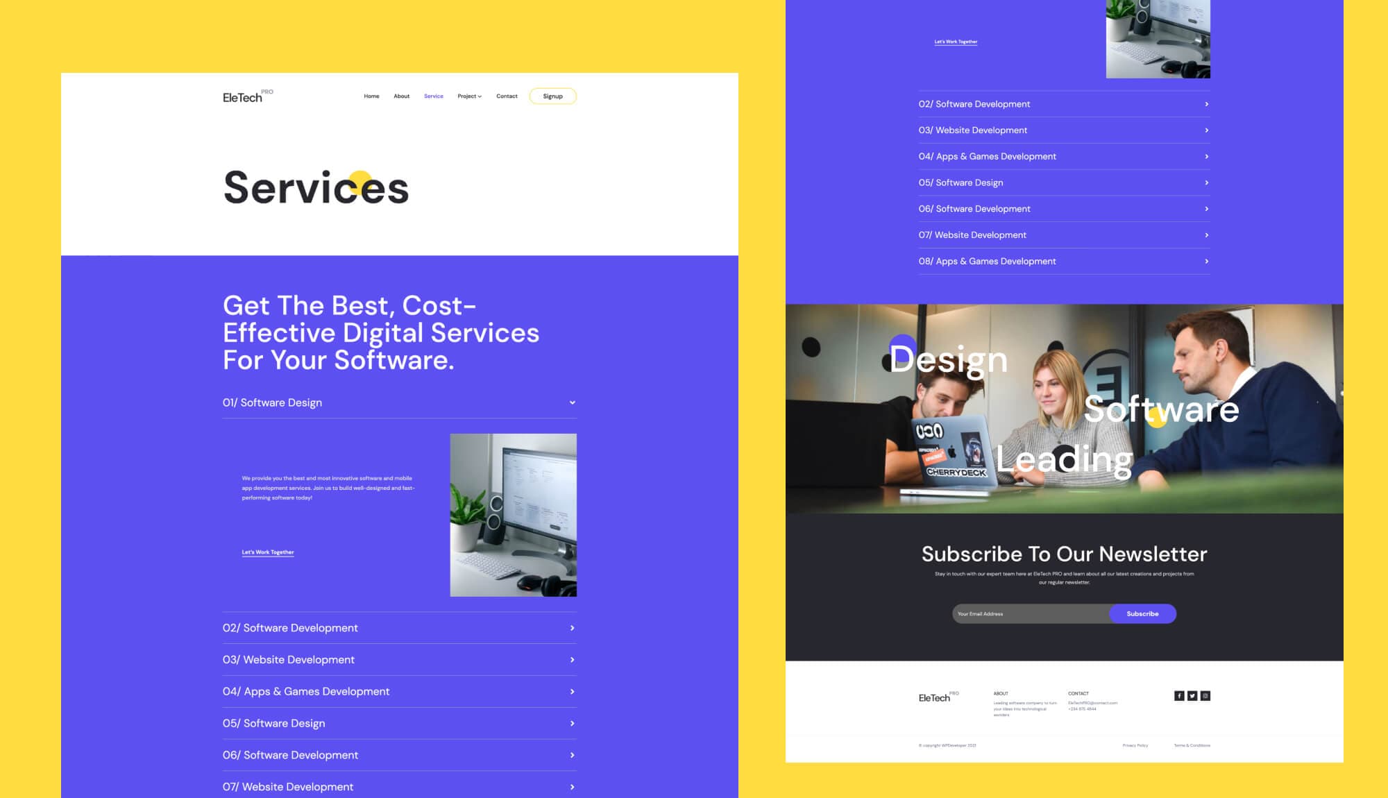 EleTech Service Page For Gutenberg Banner