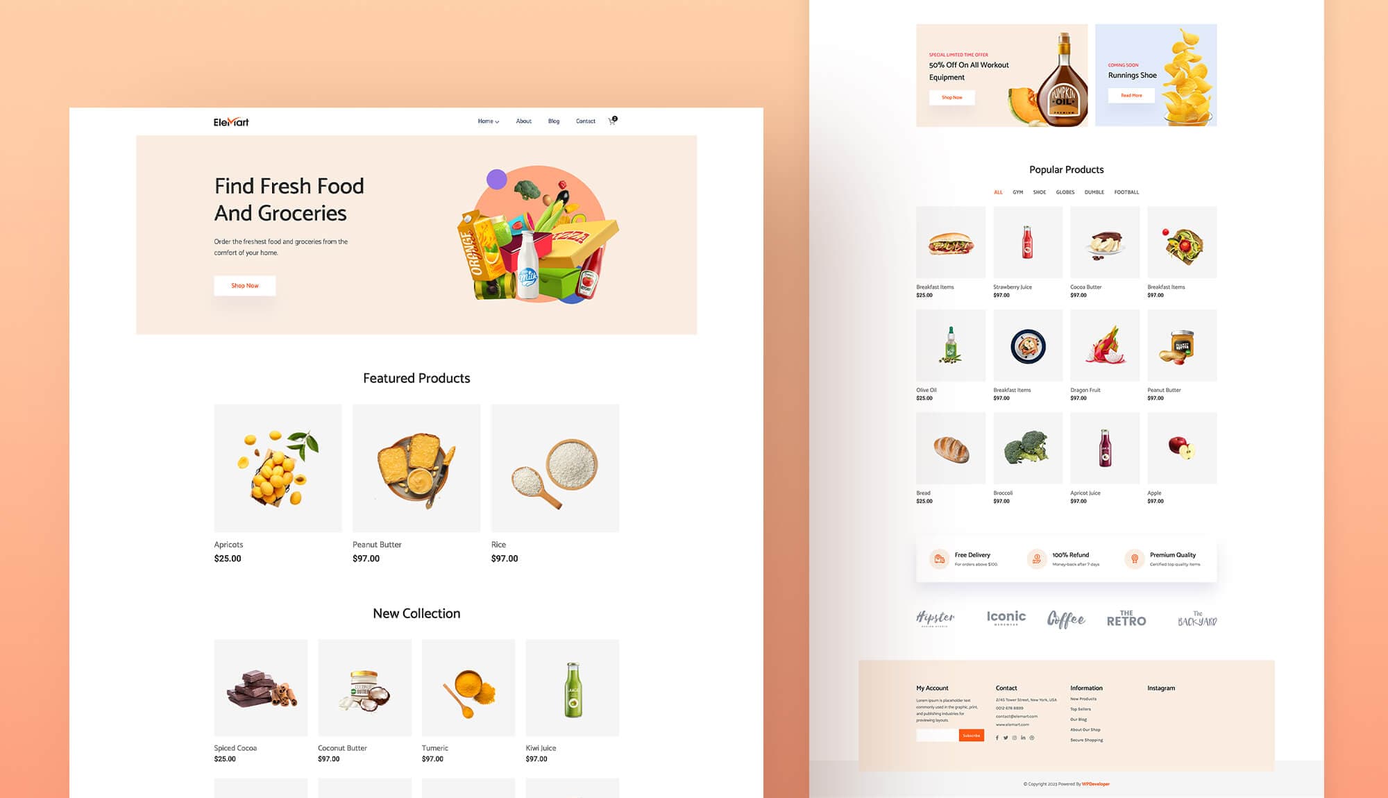 EleMart Home Food For gutenberg Banner