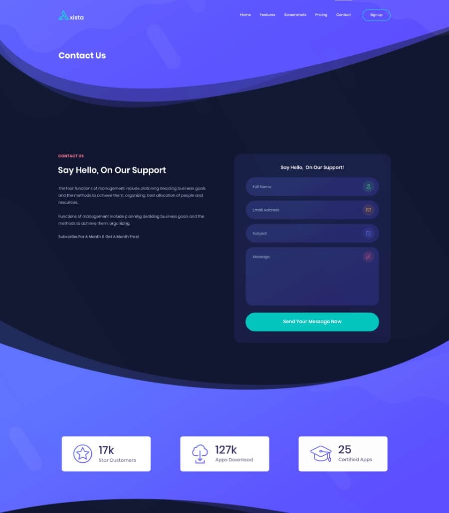 AppMentor App Landing Contact page (dark) thumbnail