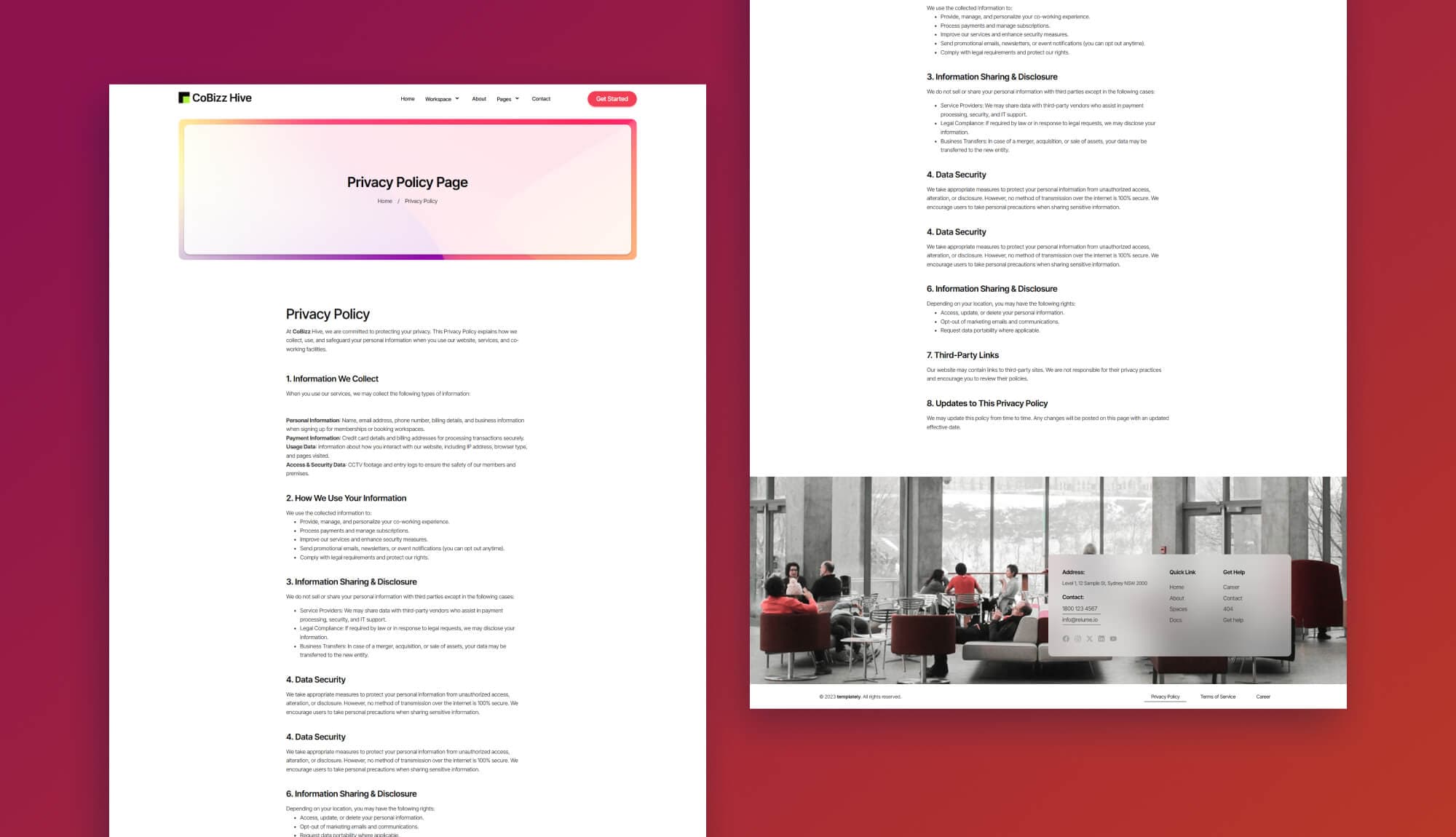Cobizz Hive Privacy Page Banner