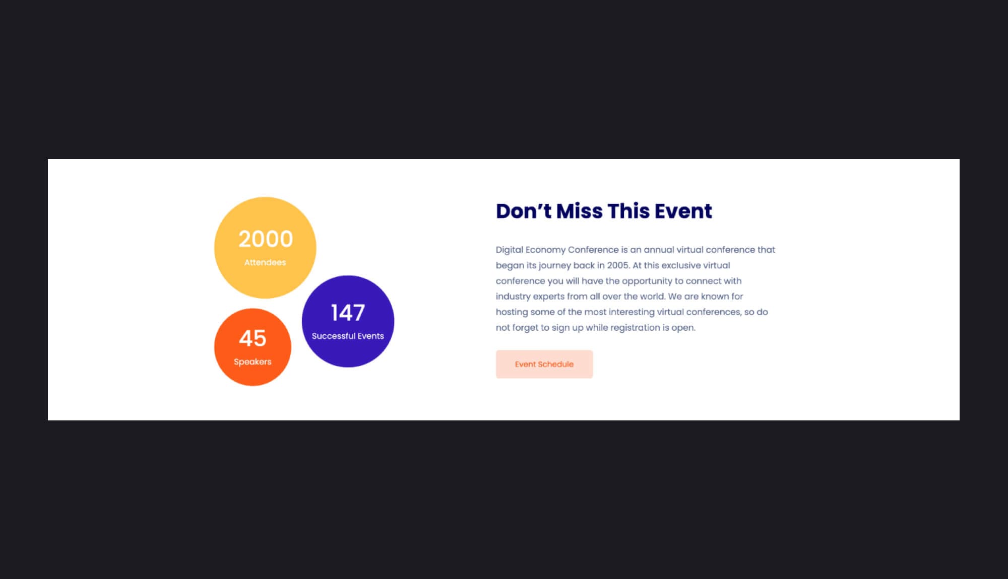 EleCamp Counter Section For Gutenberg Banner