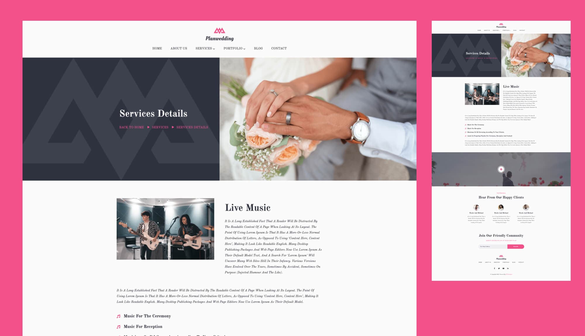 Planwedding Service Details Page For Gutenberg Banner