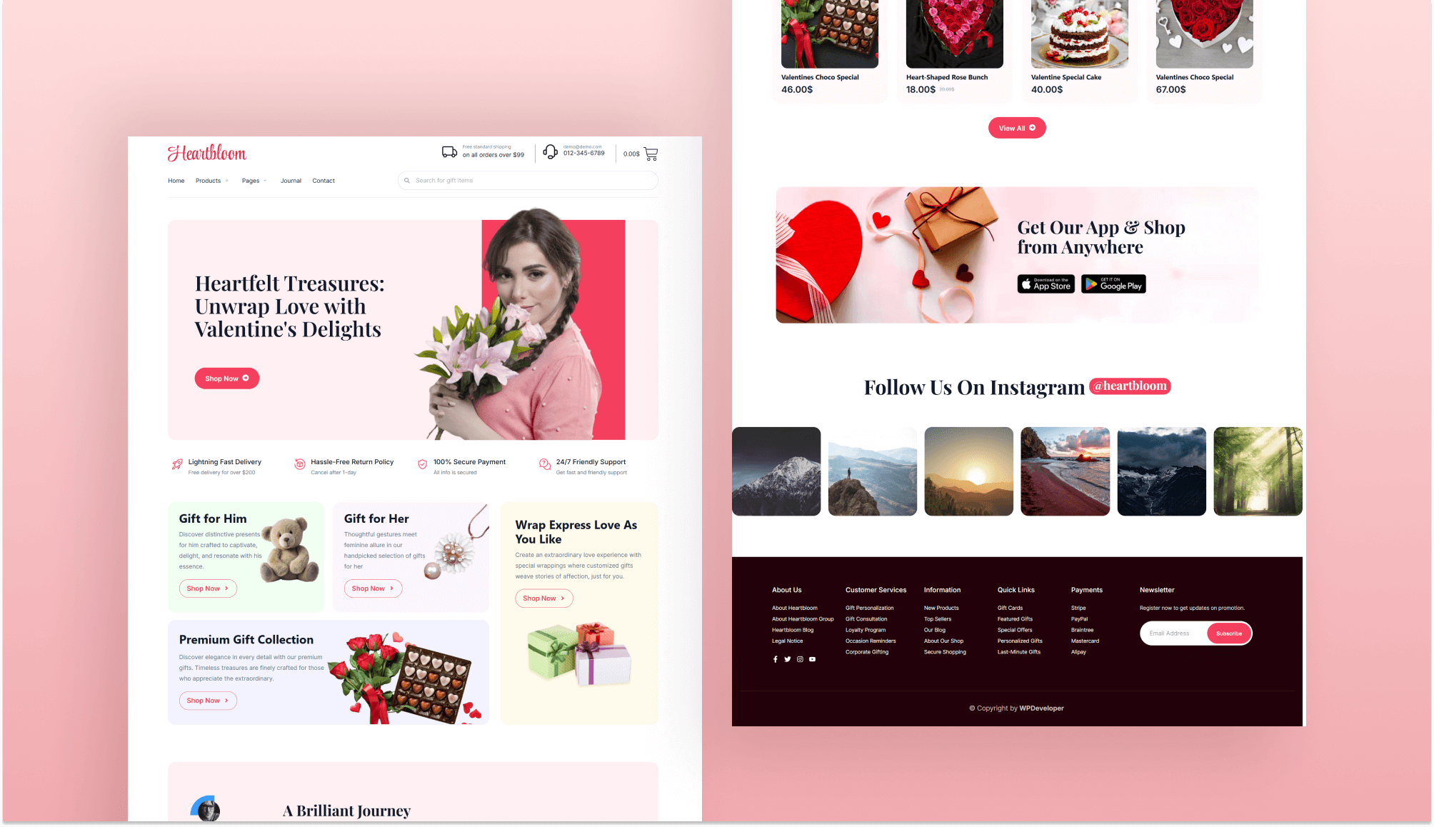 HeartBloom Home Page By Templately