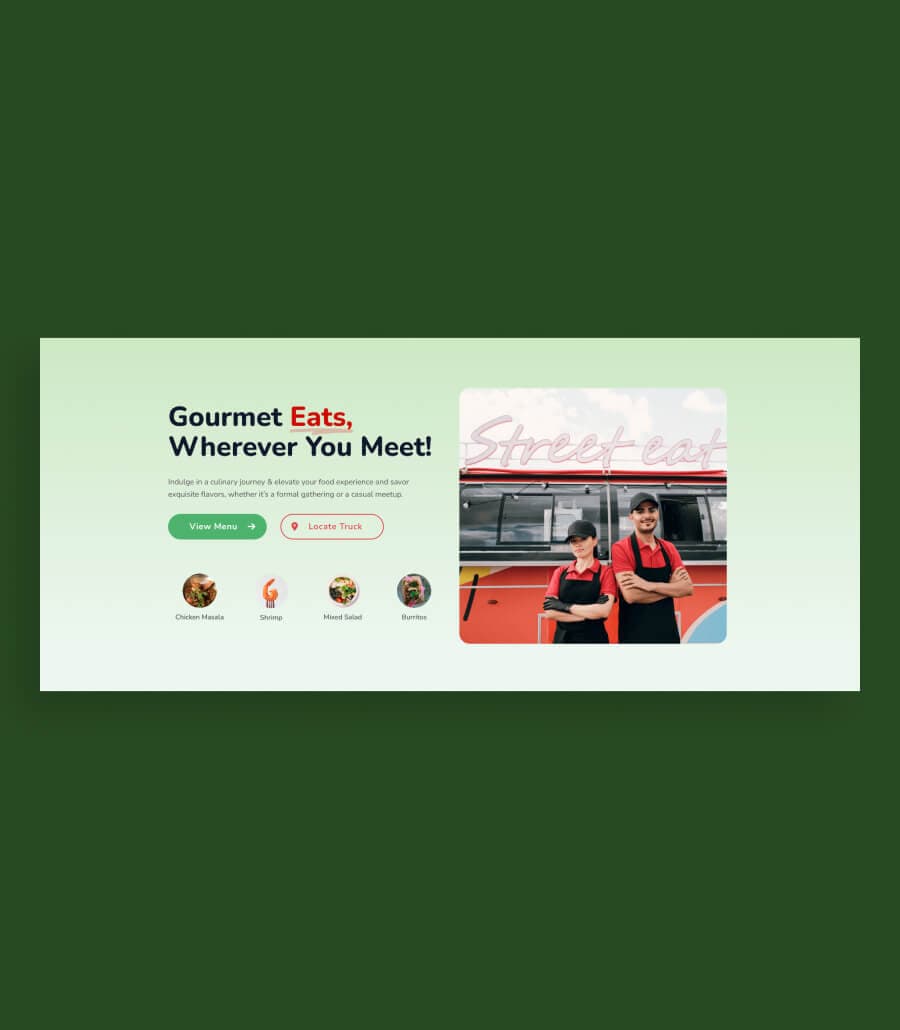 Gourmet Wheels Hero Section for Gutenberg thumbnail
