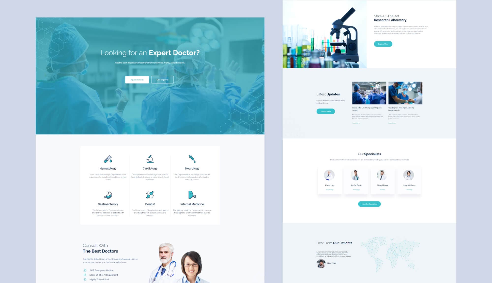EleHealth Home Page for Gutenberg By Templately