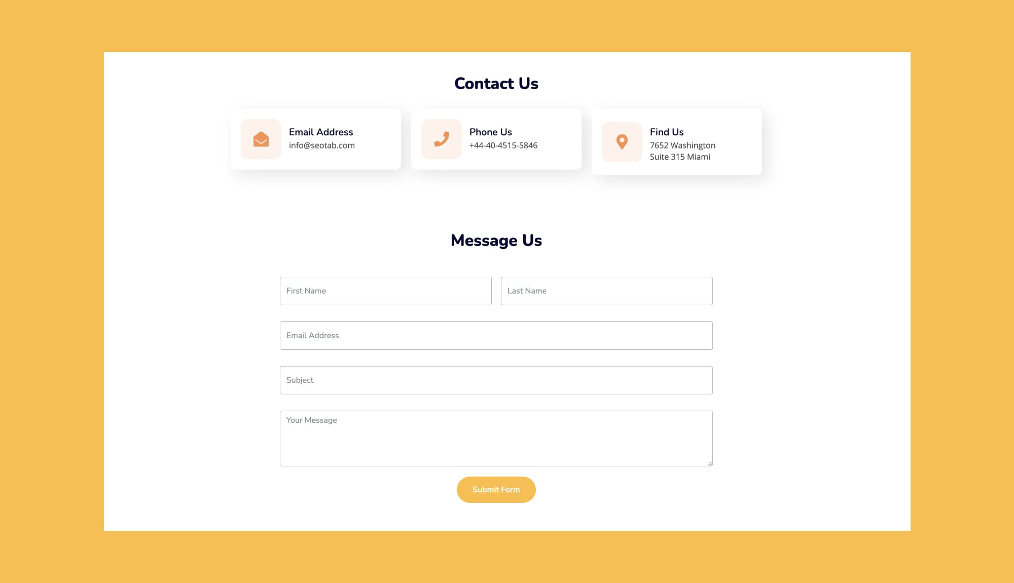 SEO Tab Contact Section Banner