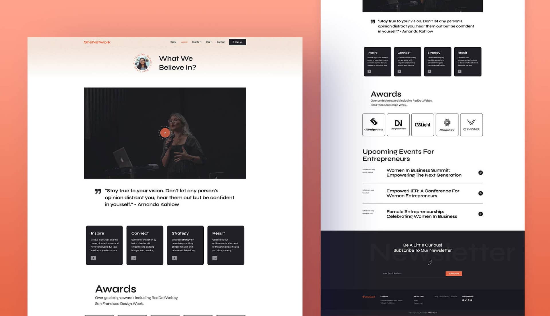 SheNetwork About Page By Templately