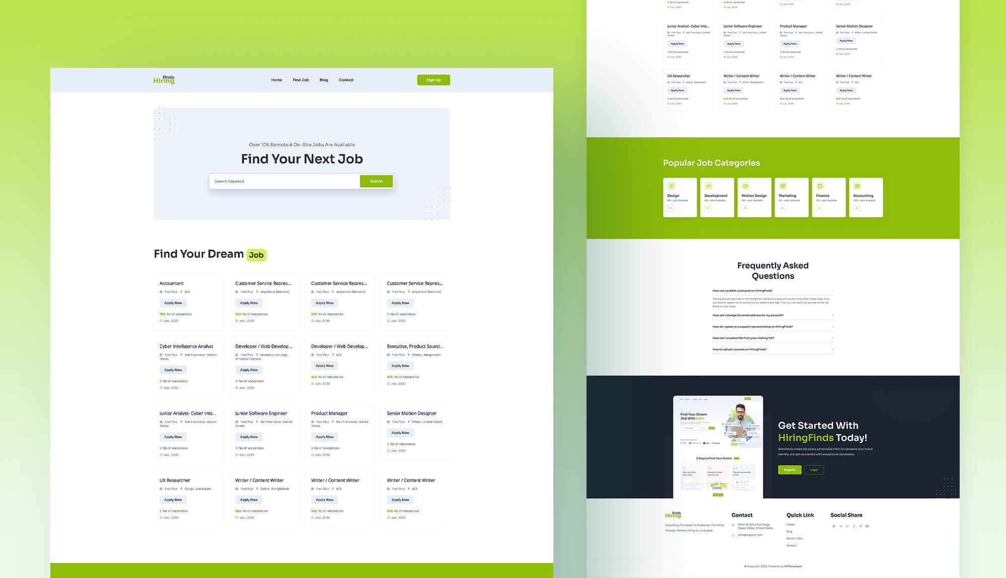 HiringFinds Jobs Page For Gutenberg Banner