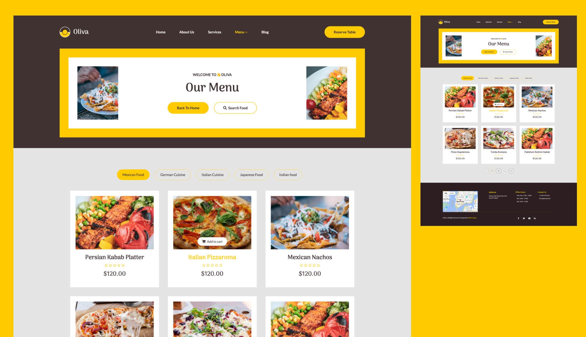Oliva Menu Page For Gutenberg Banner