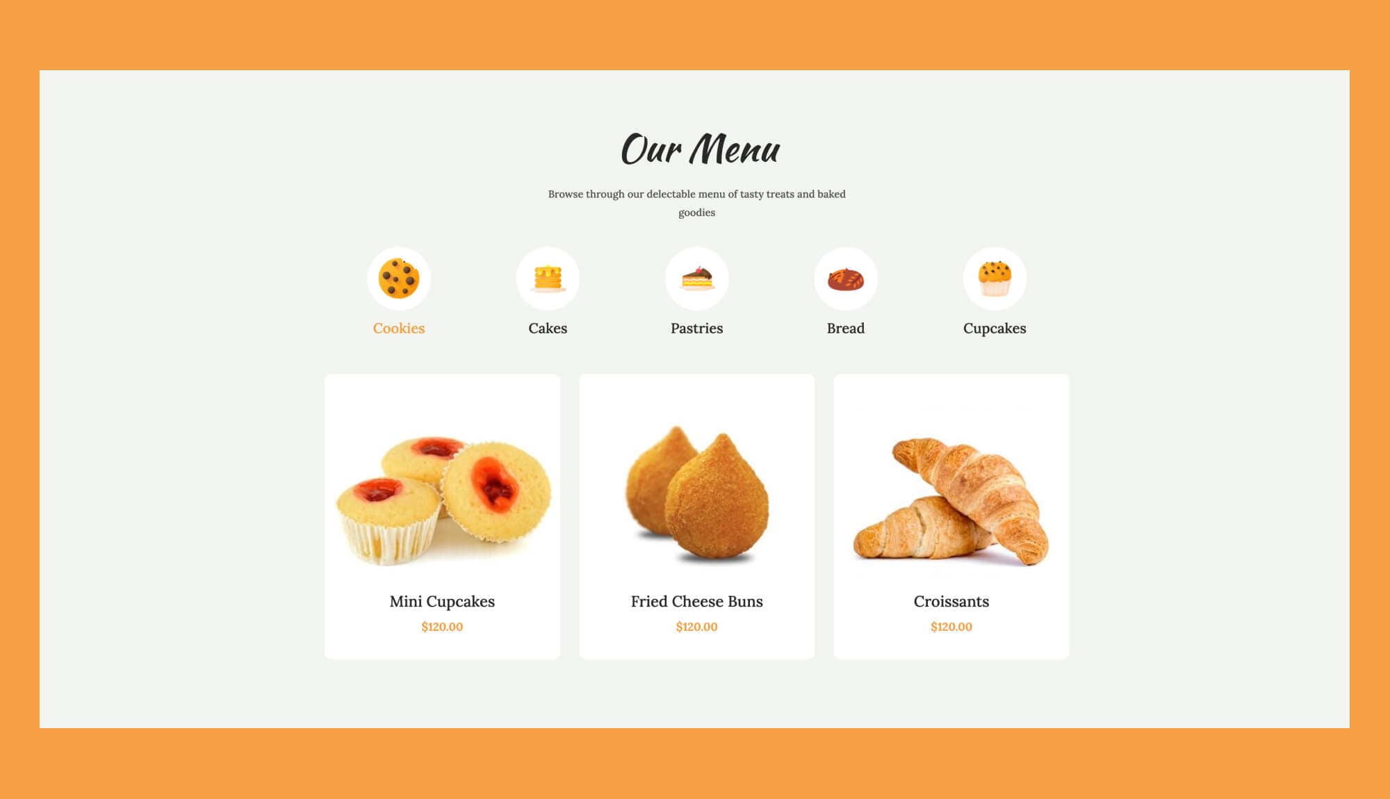 Bready Bake Menu Section For Gutenberg By Templately
