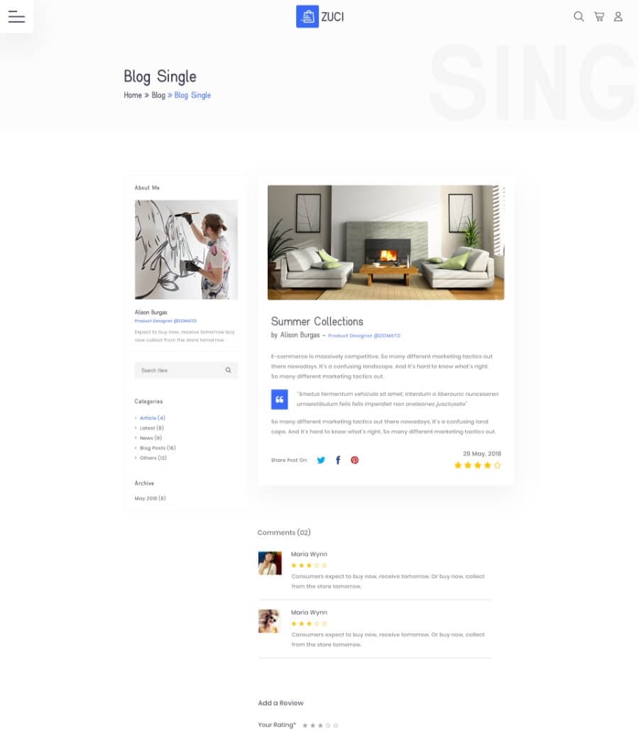EleCommerce E-commerce Blog Details Page thumbnail