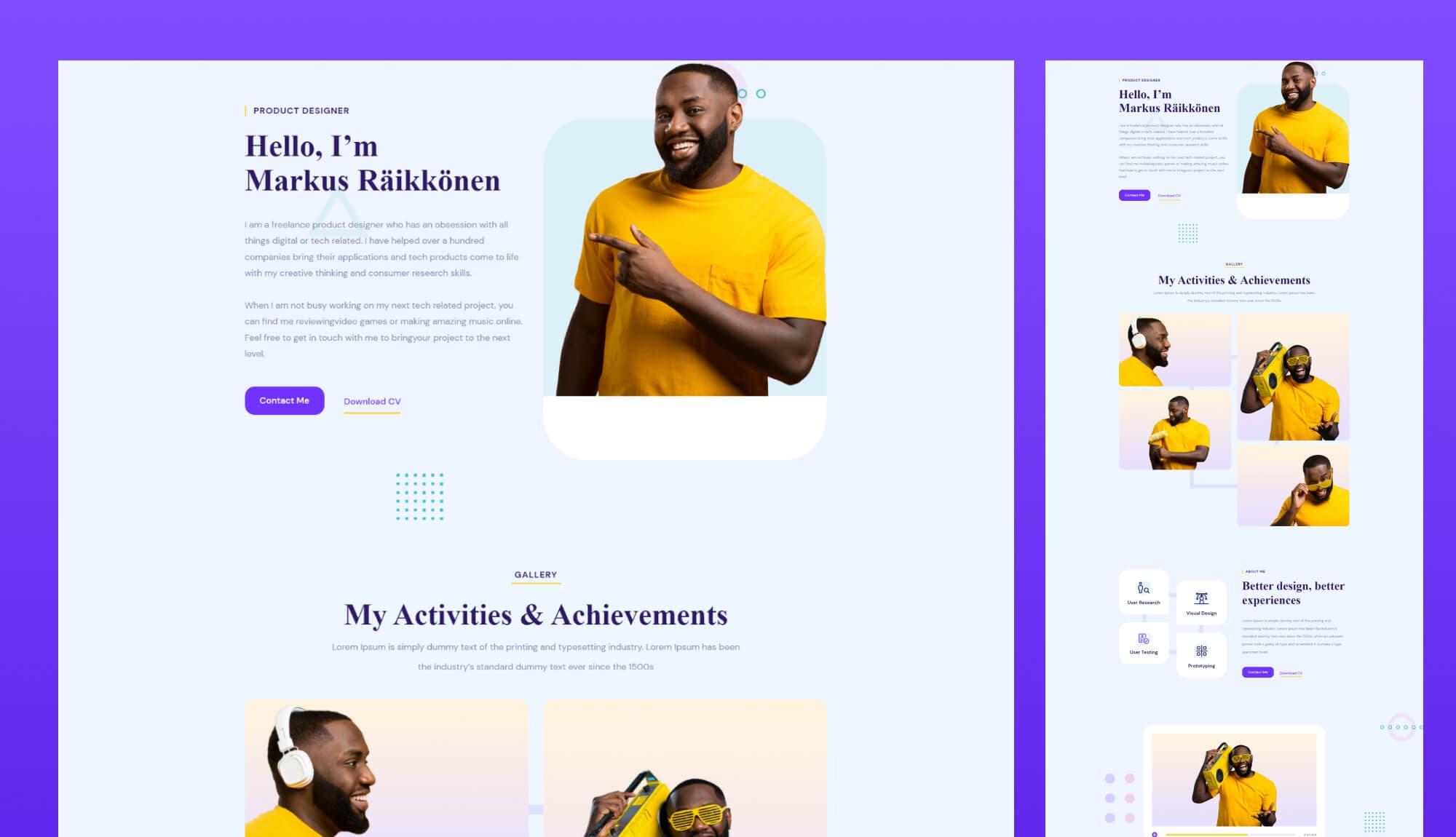 EleFolio About Page For Gutenberg Banner