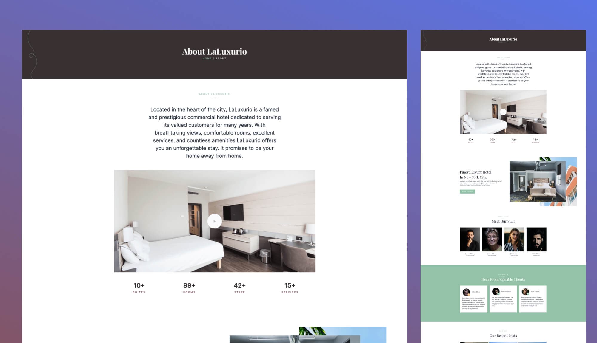 LaLuxurio About Page For Gutenberg Banner
