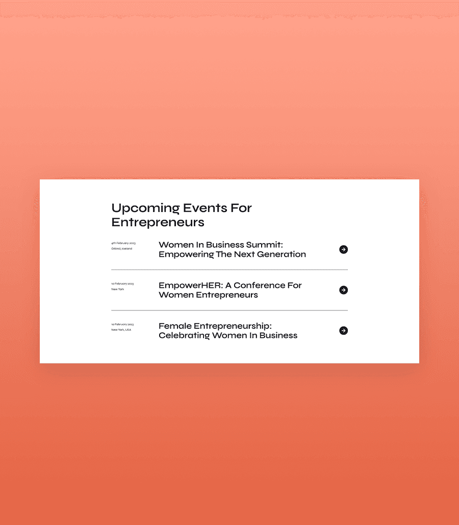 SheNetwork Events Section thumbnail