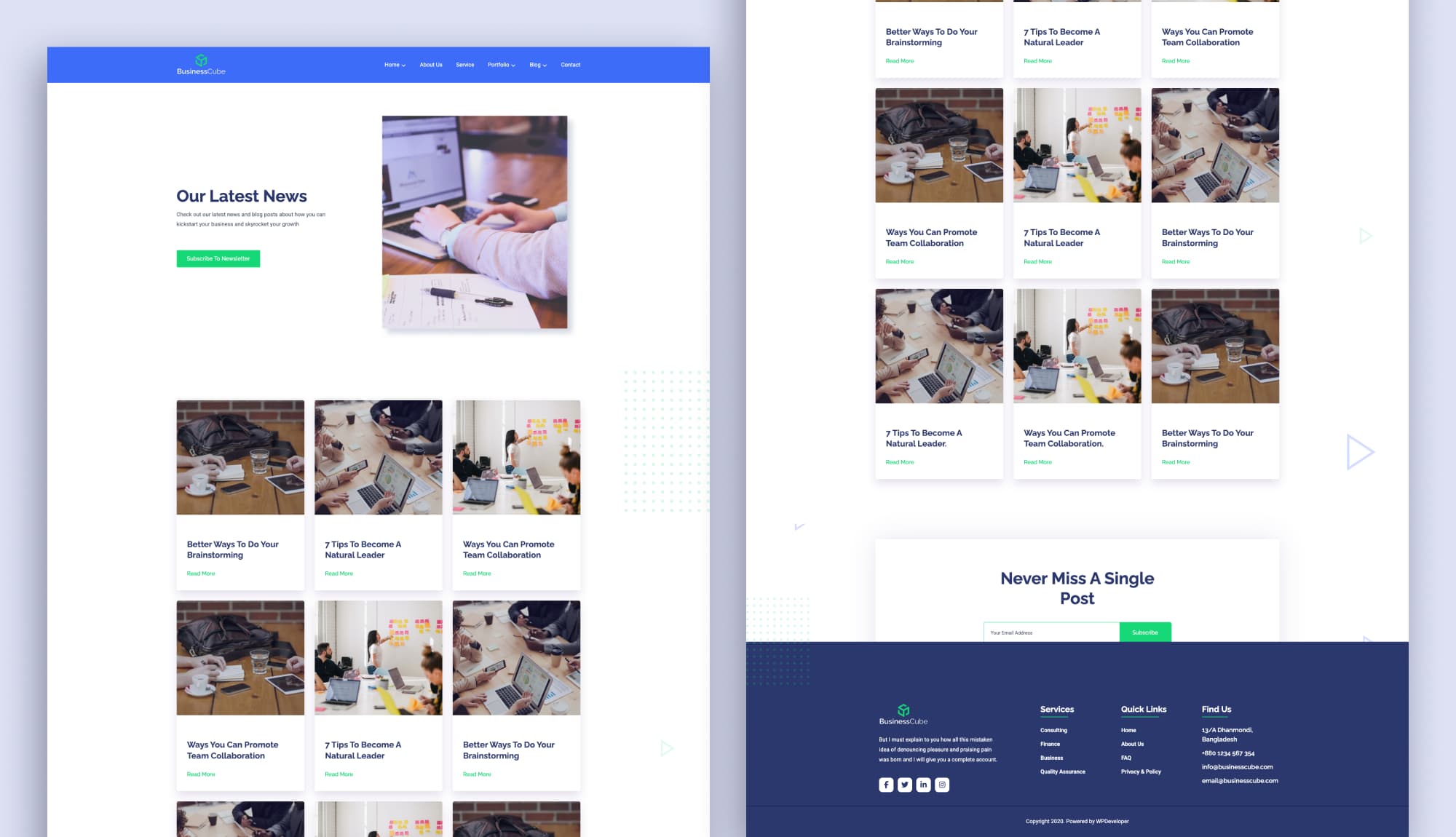 BusinessCube Blog Page Gutenberg V1 By Templately