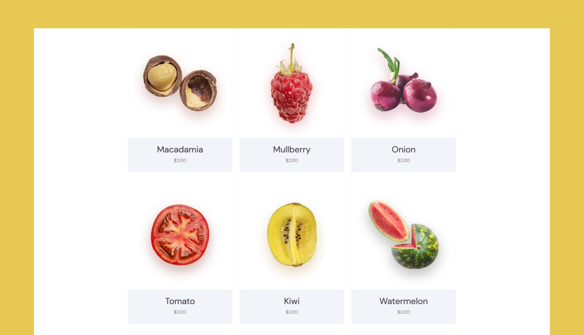 Food Mart Product Section Banner