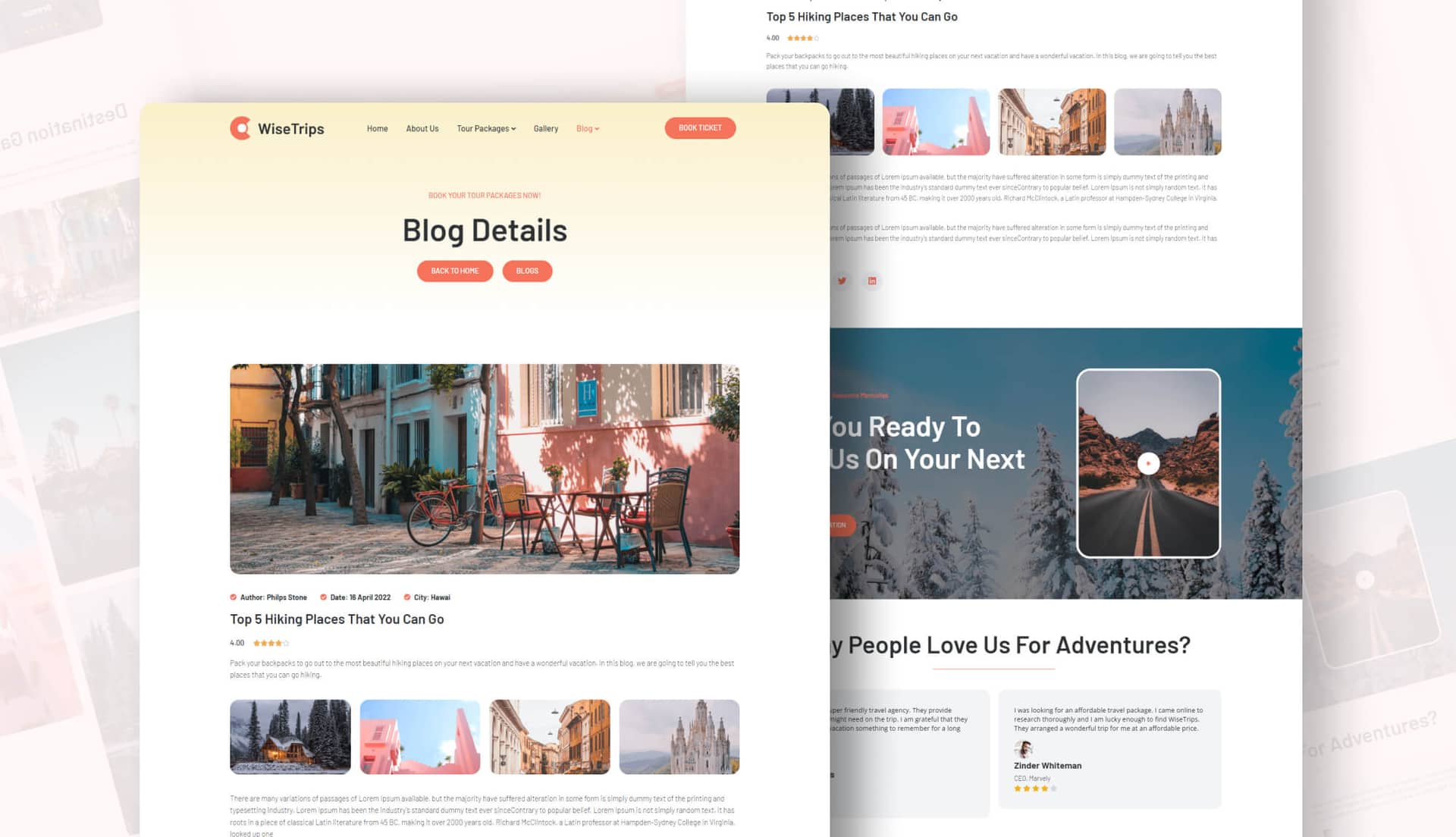 WiseTrips Single Blog Page By Templately