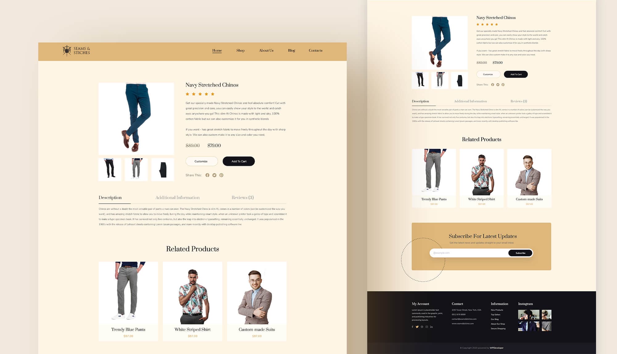 Seam & Stitches Single Product Page Banner