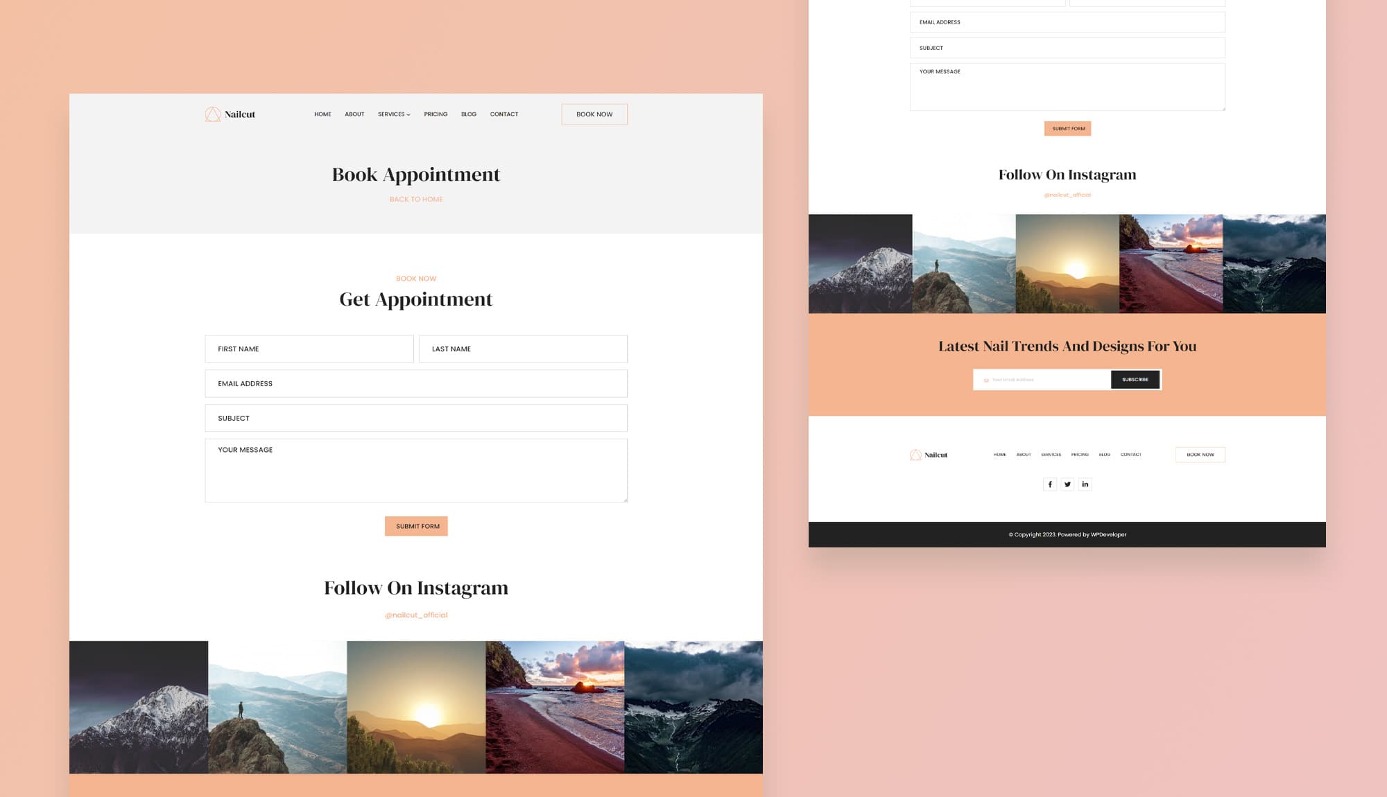 Nail Atelier Appointment Page For Gutenberg By Templately