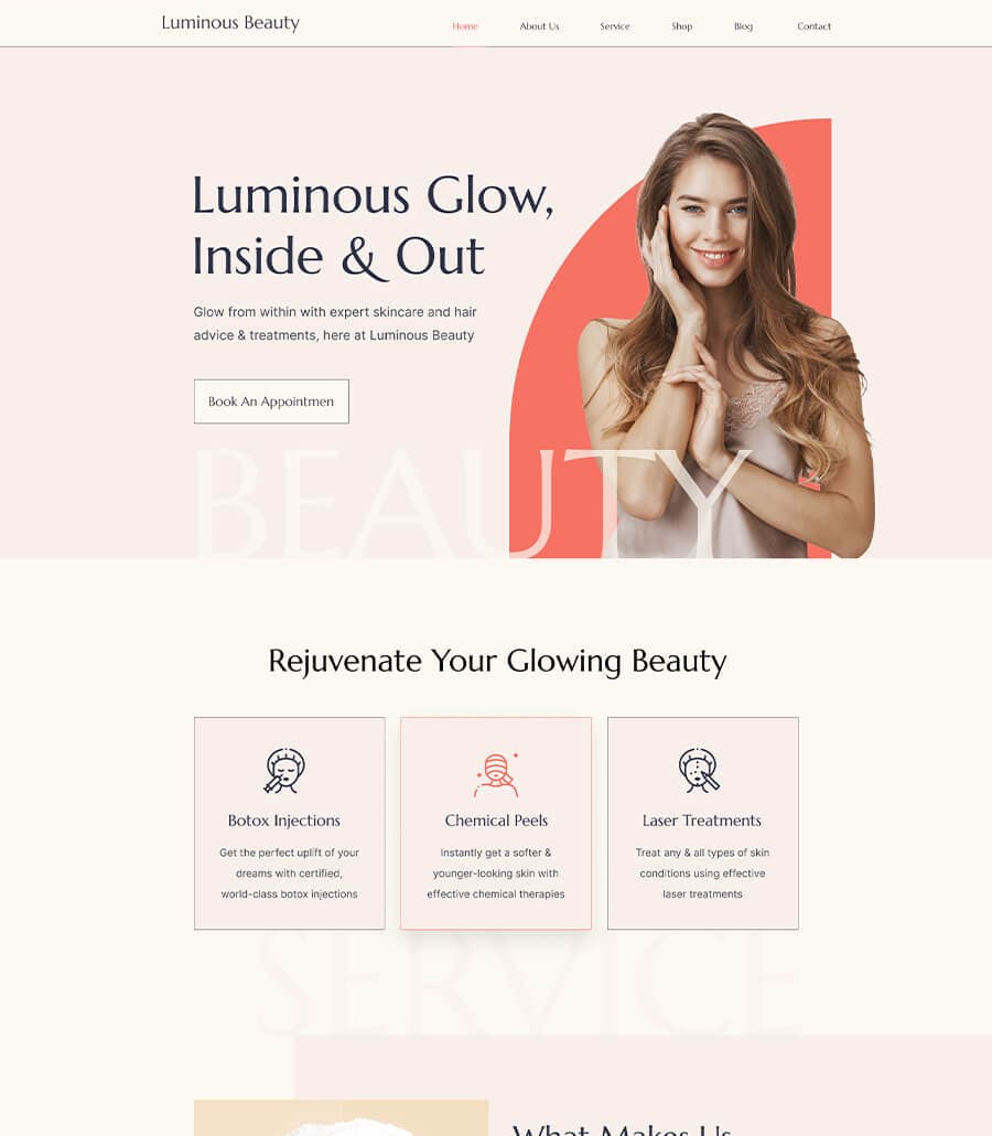 Luminous Beauty Home Page thumbnail
