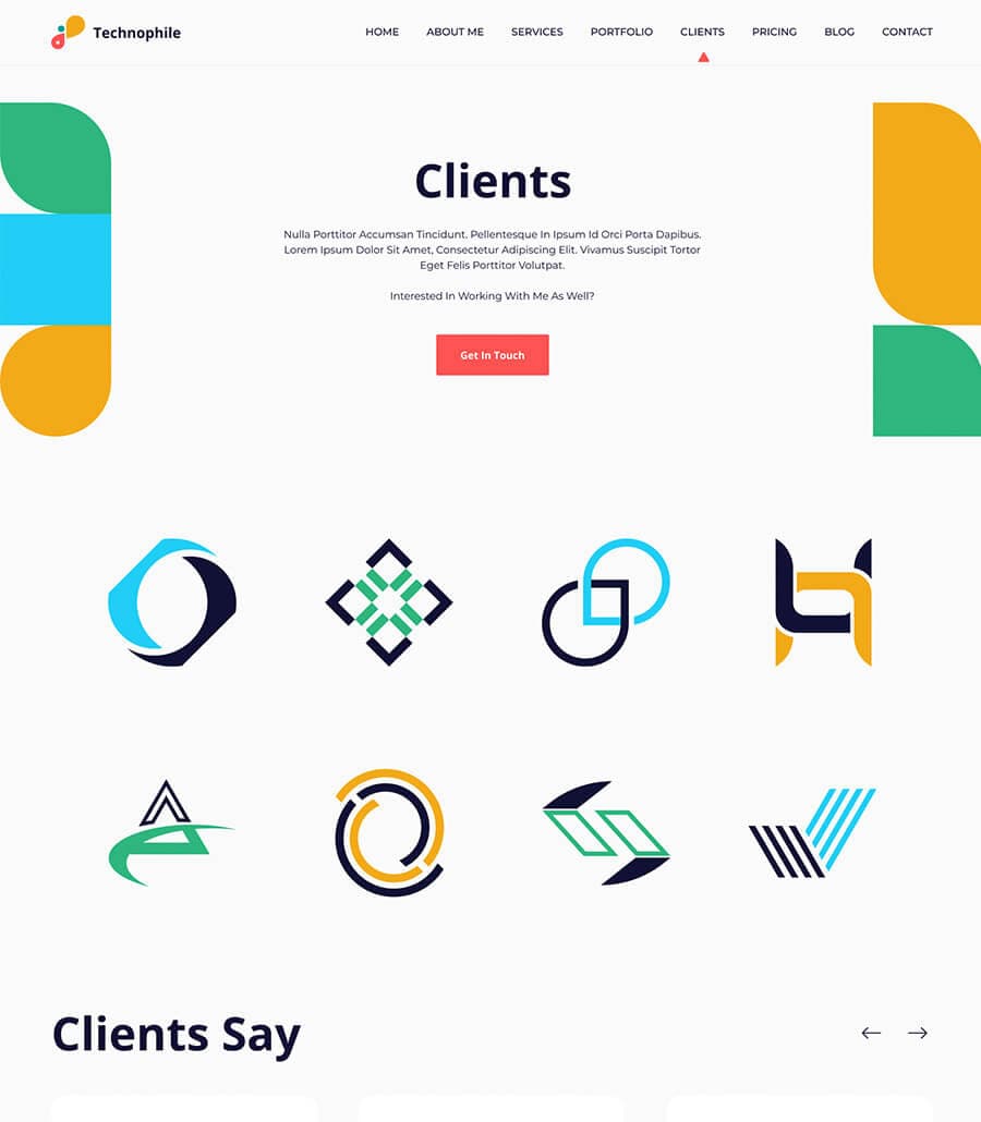 Technophile Clients Page thumbnail