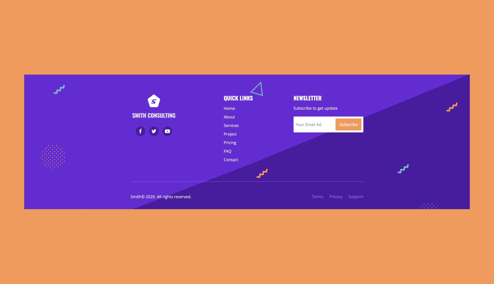 Smith Consulting Footer Section For Gutenberg Banner