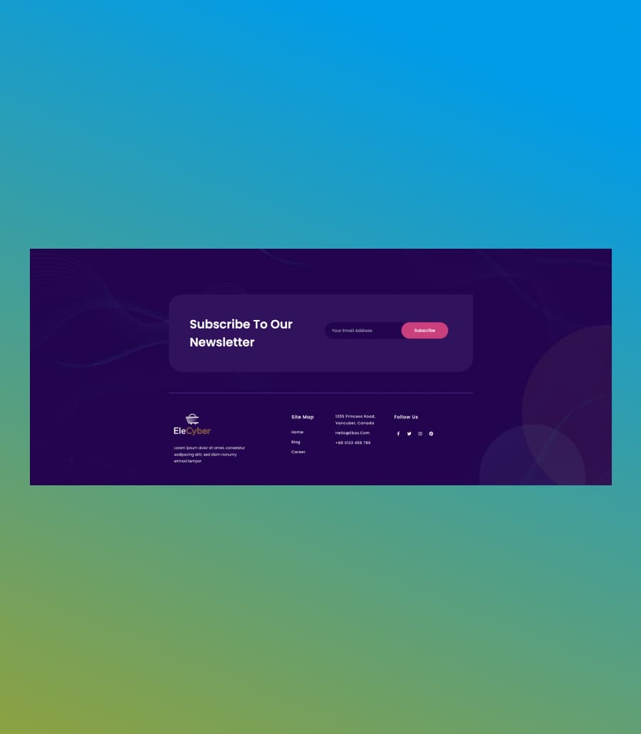 EleCyber Footer Section For Gutenberg thumbnail