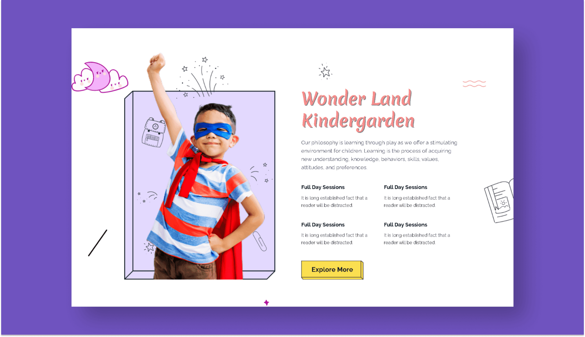Wonderland Features Section For Gutenberg Banner