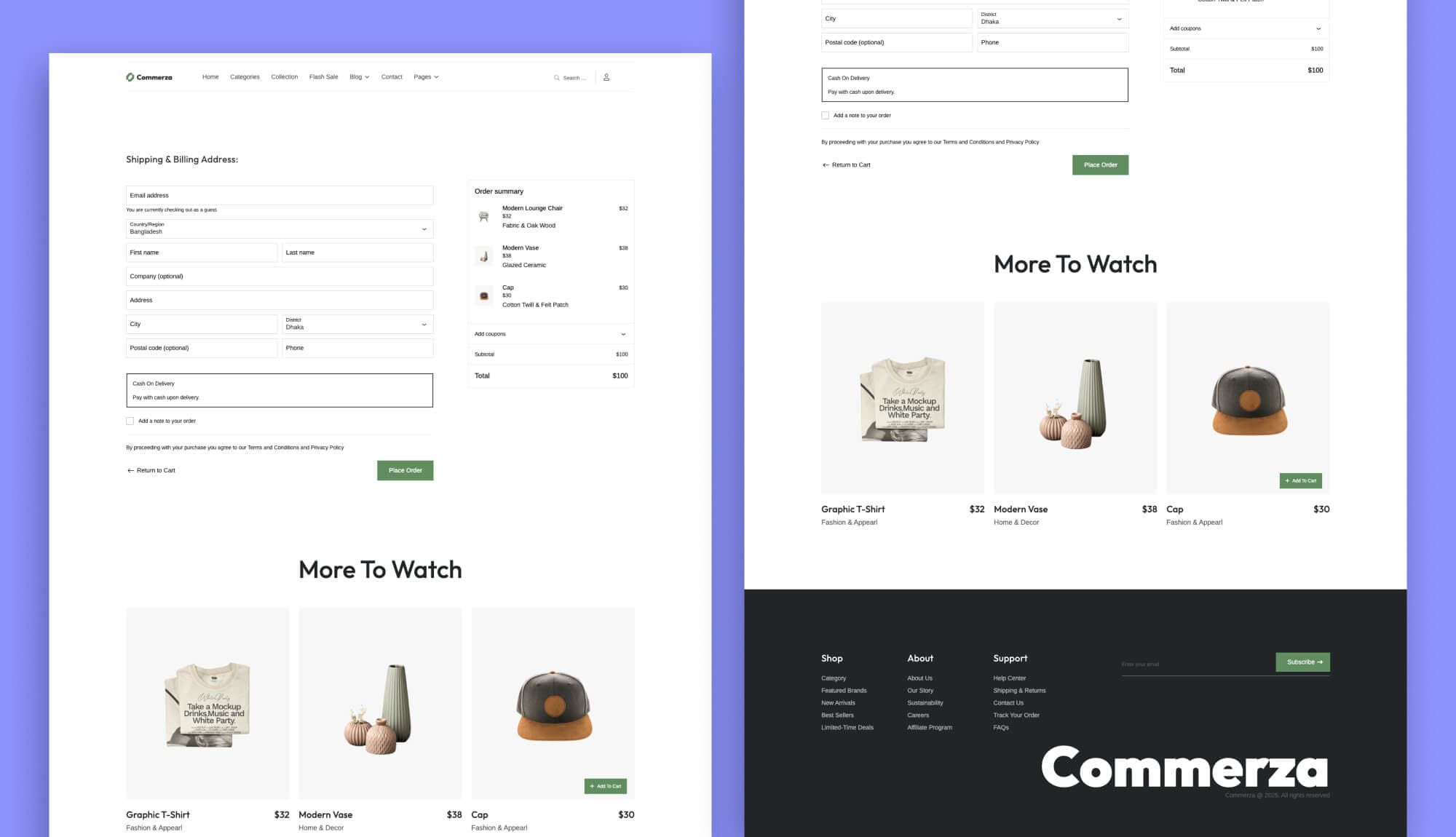 Commerza Checkout Page For Gutenberg By Templately