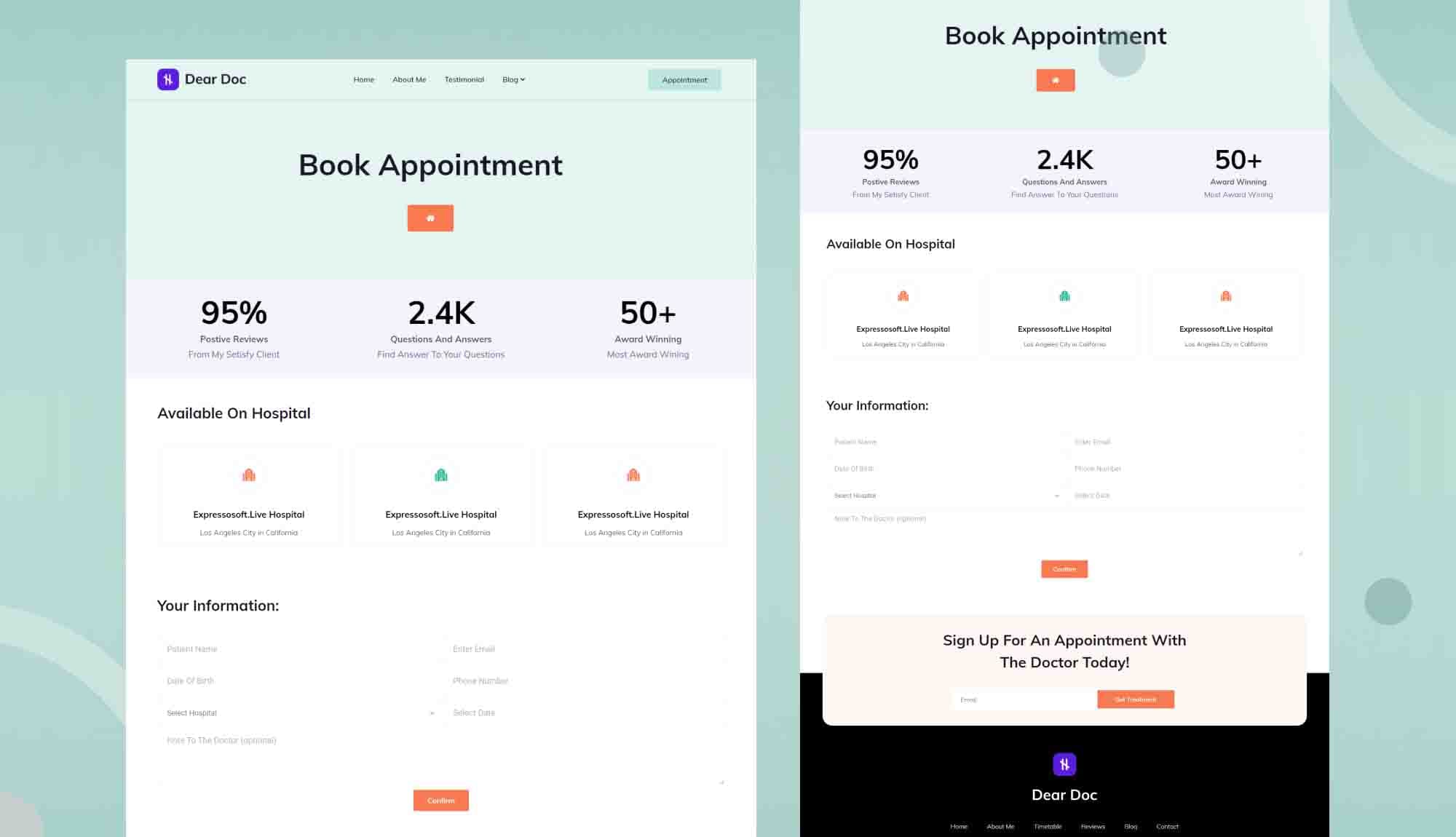 Dear Doc Appointment Page Banner