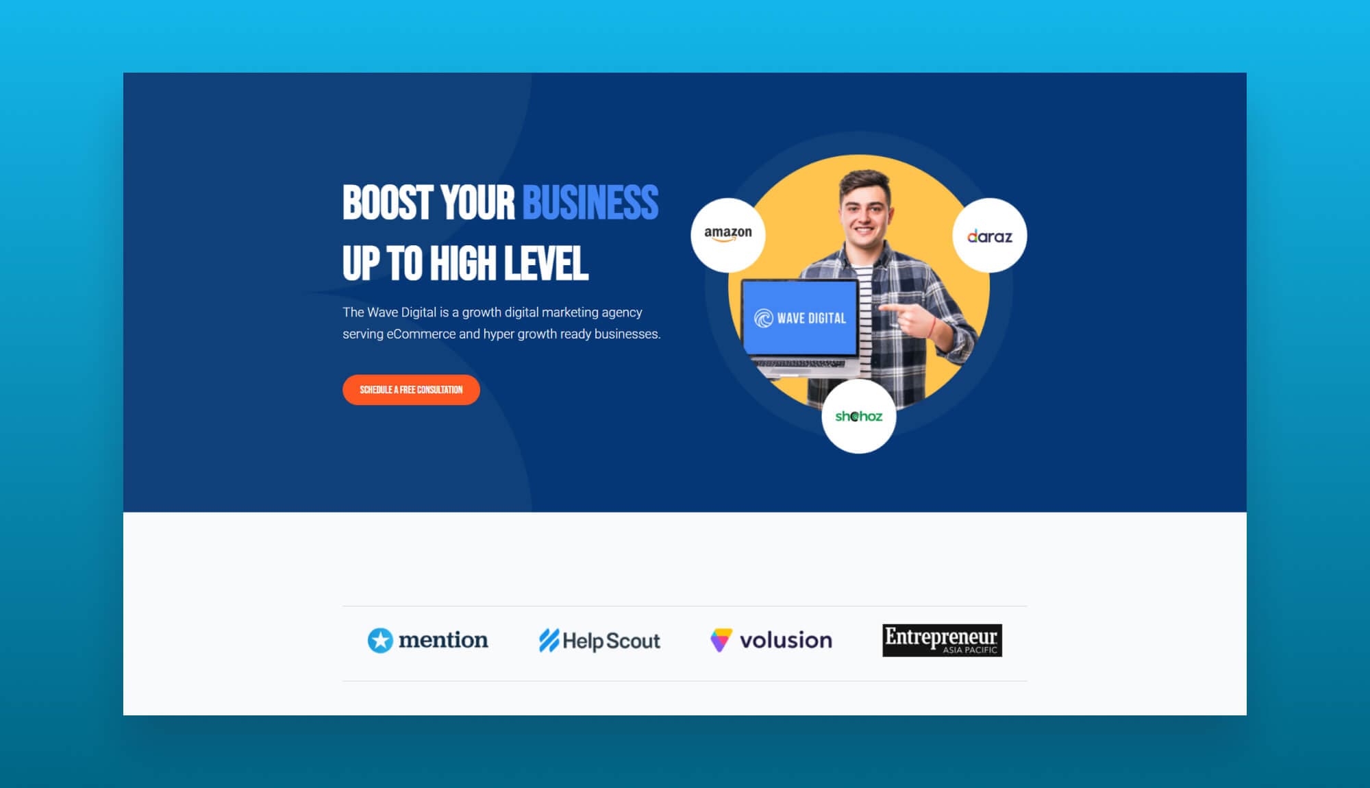 Wave Digital Hero Section For Gutenberg Banner