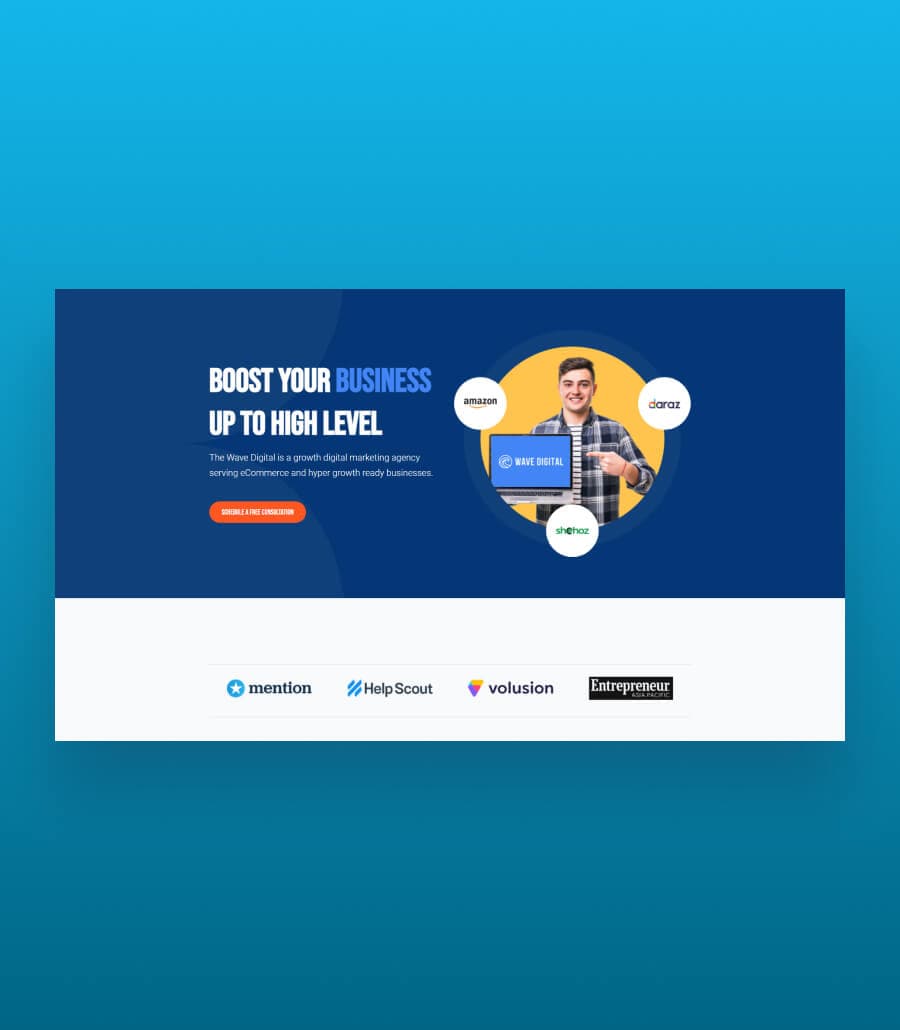 Wave Digital Hero Section For Gutenberg thumbnail