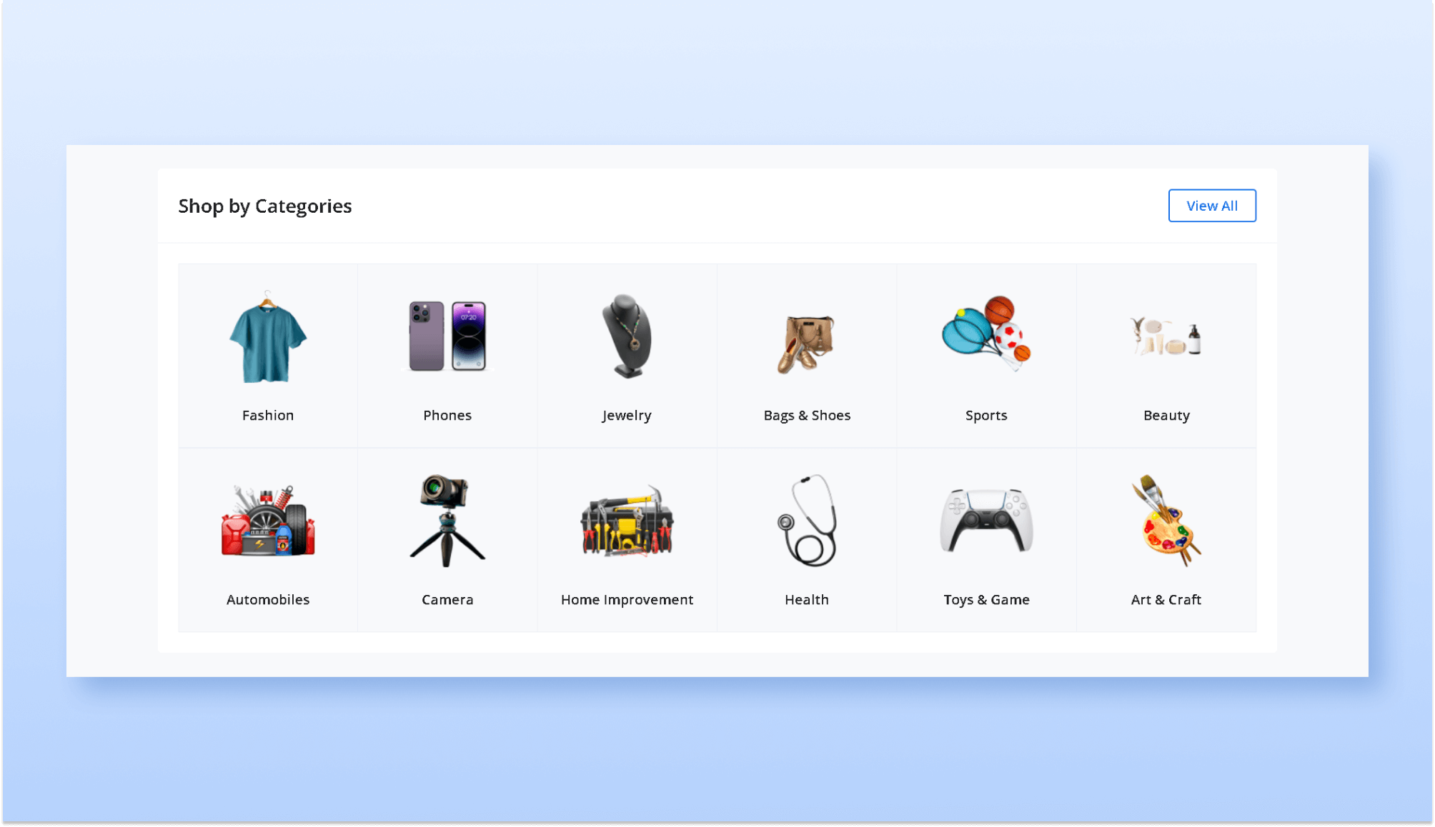OneStopShop Product Categories Section For Gutenberg Banner