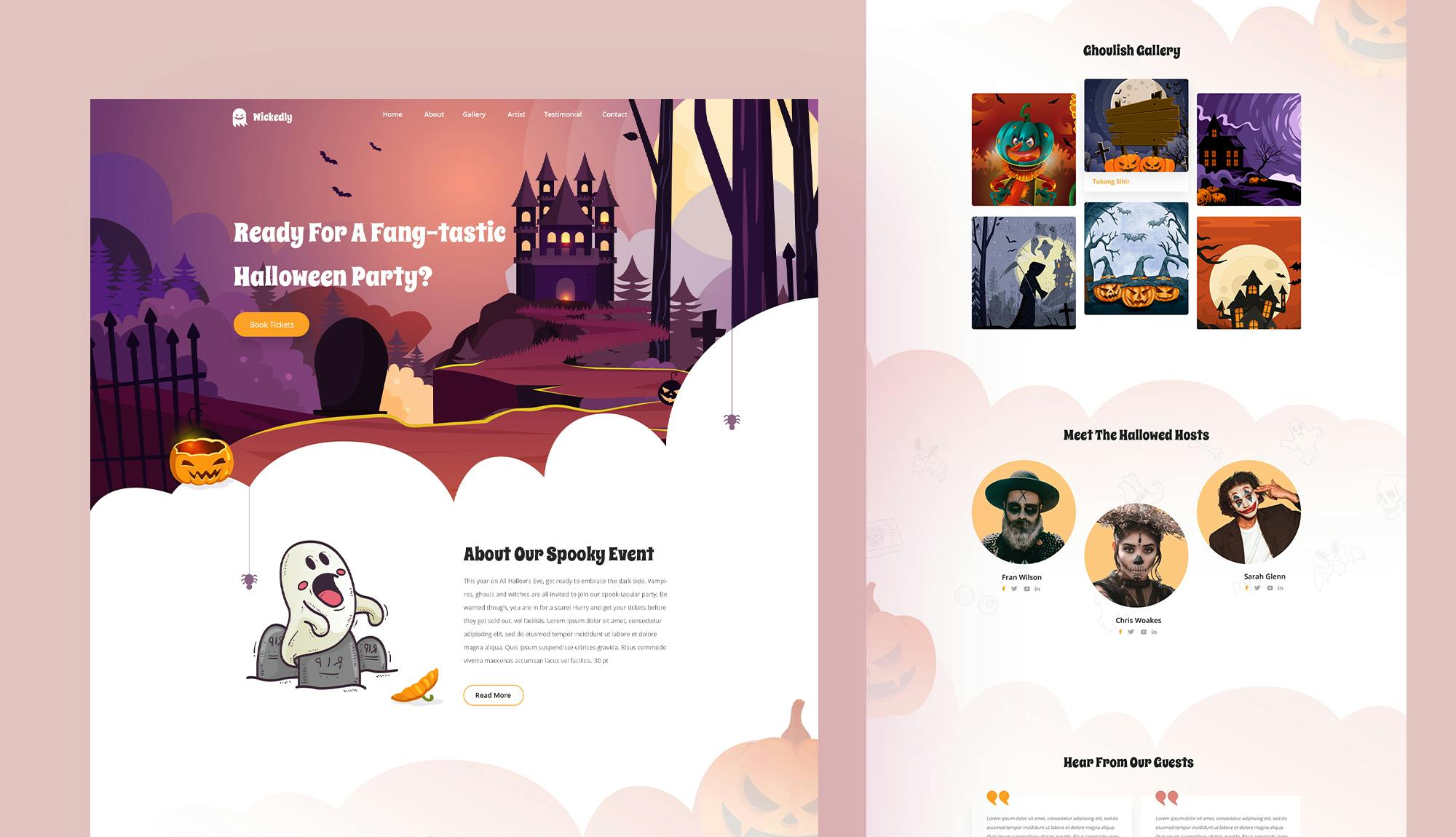 Wickedly Halloween Party Template Banner