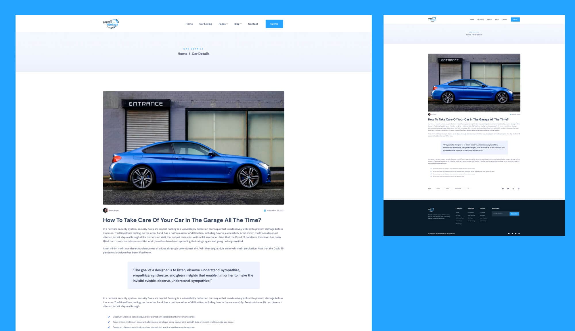 Speedy Rentals Blog Details Page Banner