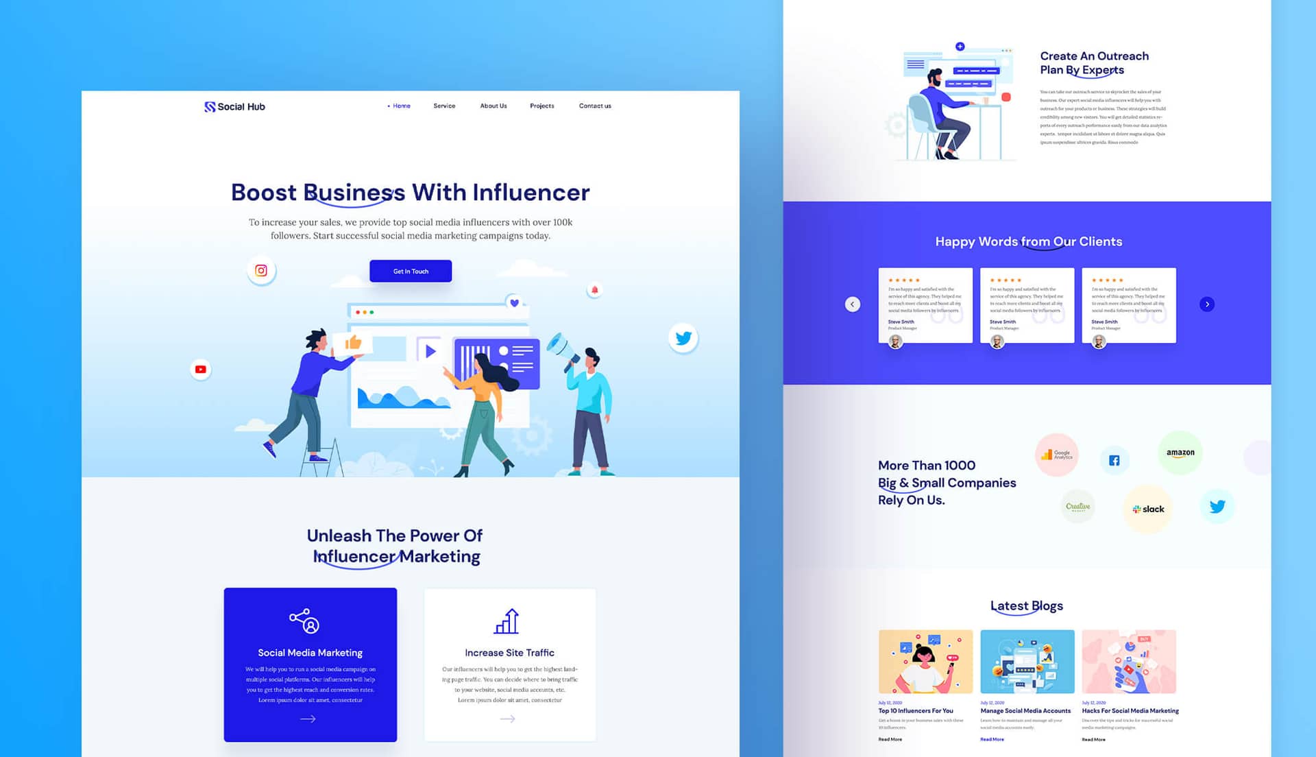 Social Hub Home Page By Templately