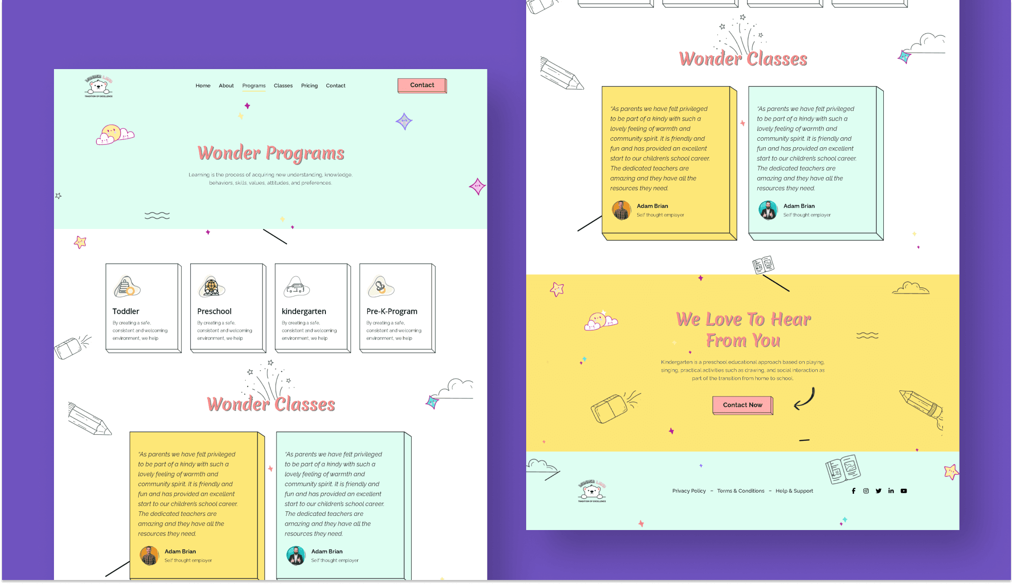 Wonderland Programs Page For Gutenberg Banner