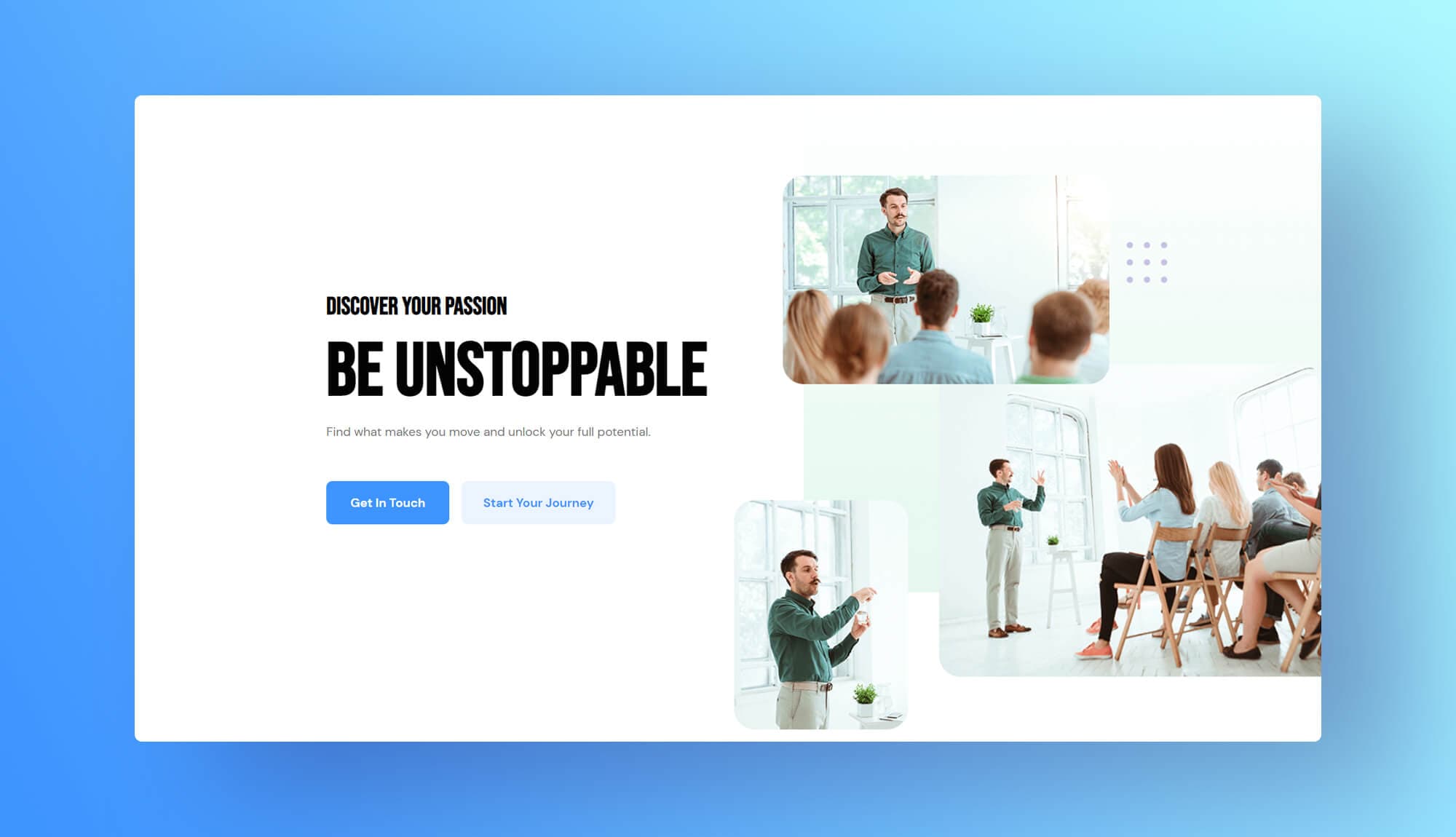 MotivSpeak Hero Section For Gutenberg By Templately