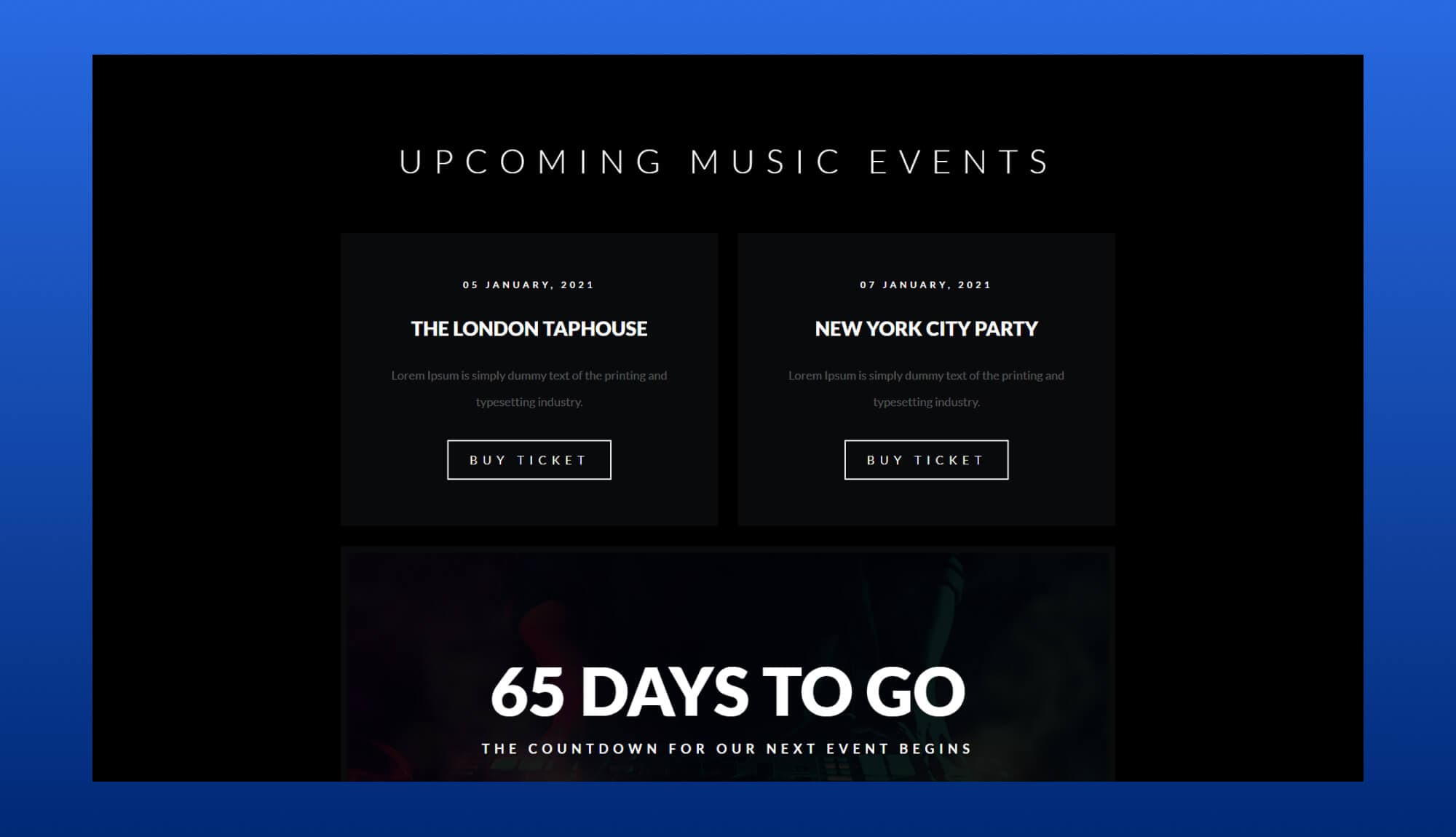 EleMusic Upcoming Section For Gutenberg Banner