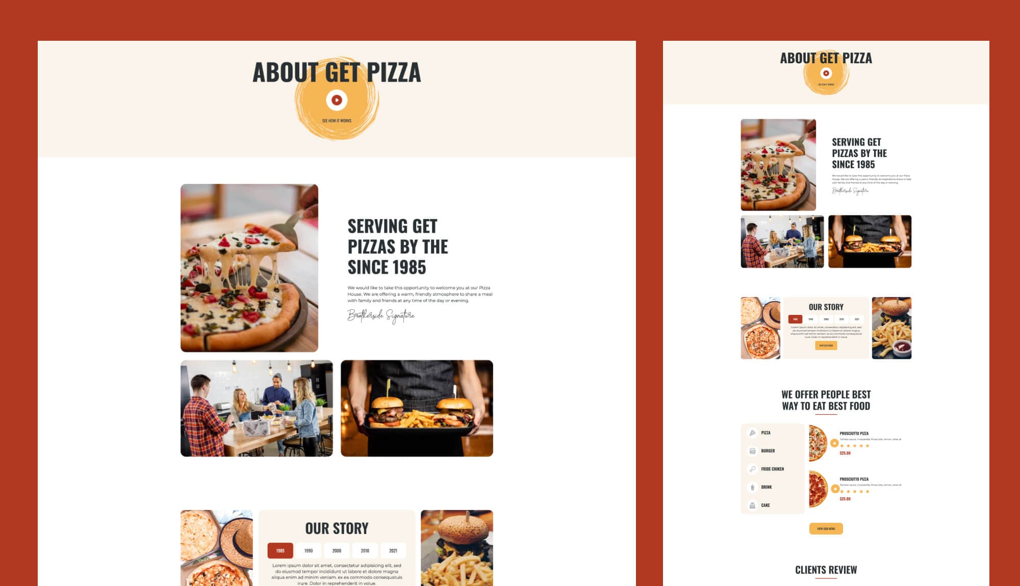 Get Pizza About Page For Gutenberg Banner