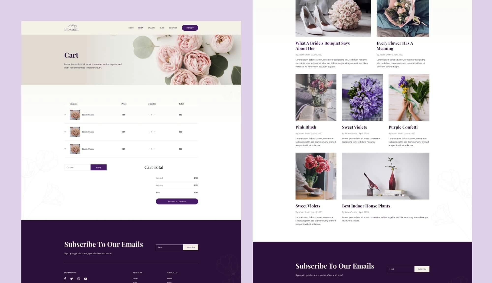 Blossom Cart Page Banner