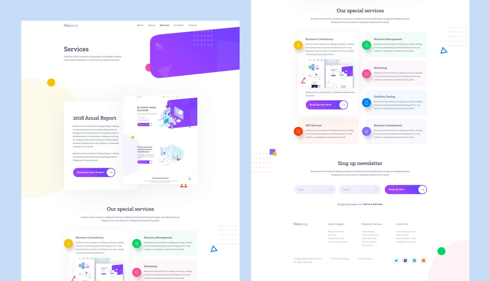 Unigency Agency Template Services Banner