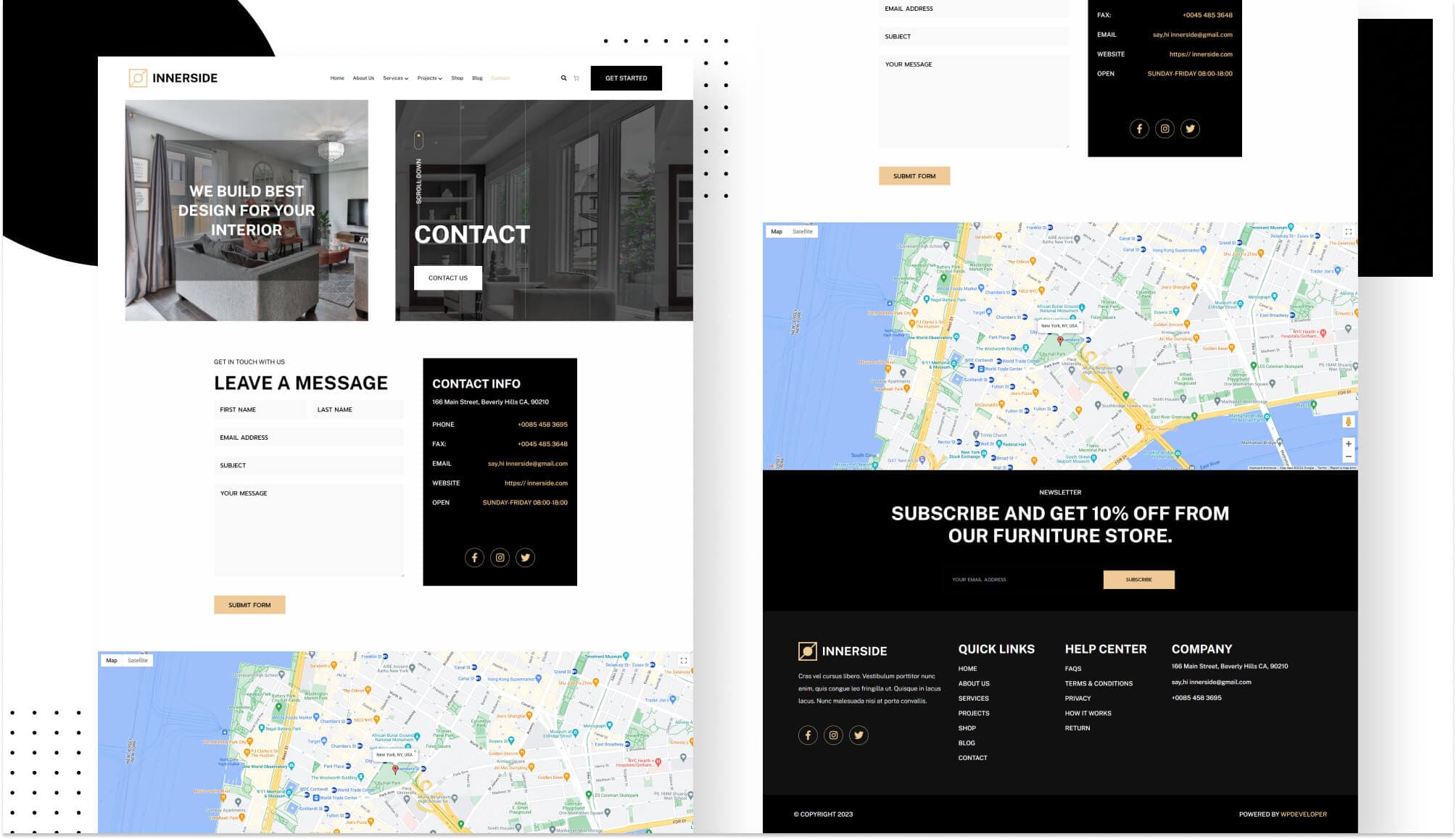 InnerSide Contact Page For Gutenberg By Templately