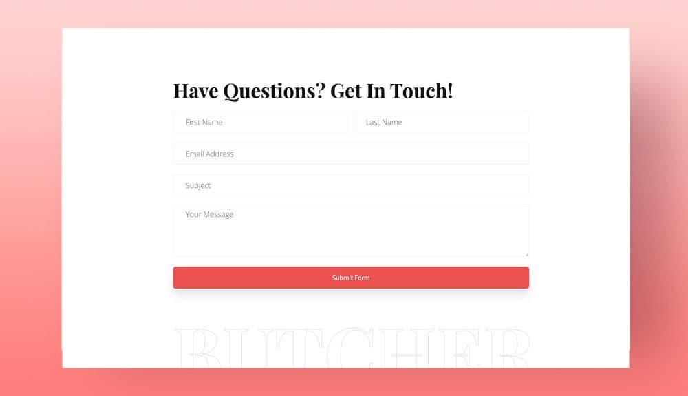 Meat Market Contact Form Section For Gutenberg By Templately