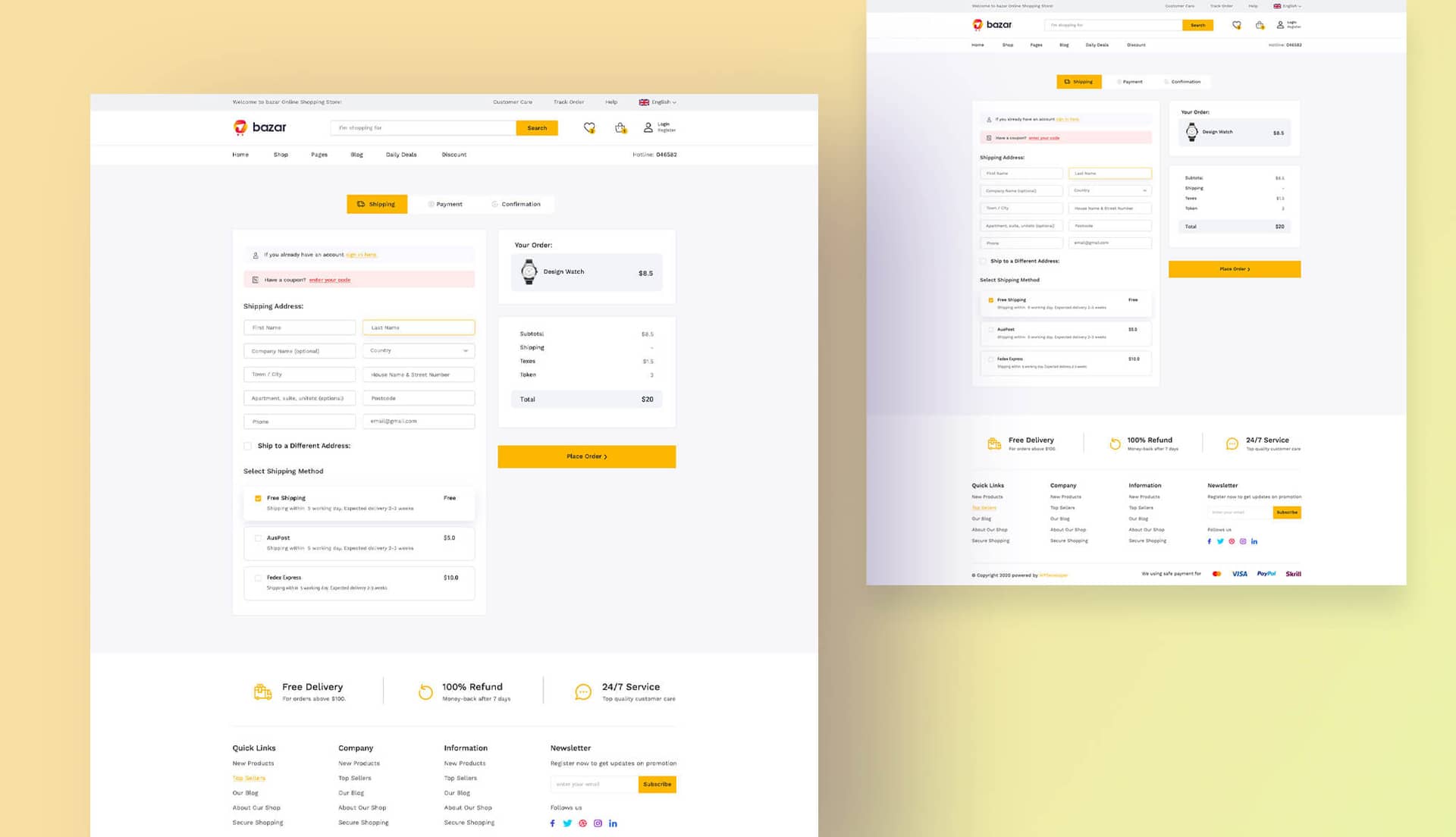 Bazar Checkout Page By Templately